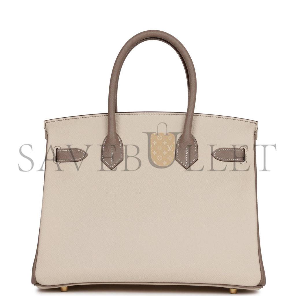 HERMES SPECIAL ORDER (HSS) BIRKIN 30 CRAIE AND GRIS ASPHALTE EPSOM BRUSHED GOLD HARDWARE( 30cm*22*16cm) HERMES SPECIAL ORDER (HSS) BIRKIN 30 CRAIE AND GRIS ASPHALTE EPSOM BRUSHED GOLD HARDWARE( 30cm*22*16cm)