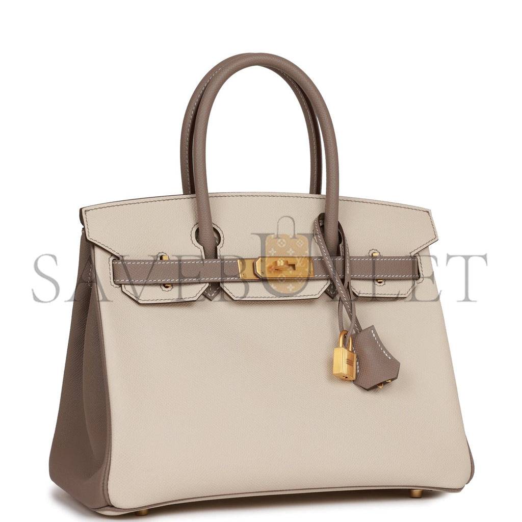 HERMES SPECIAL ORDER (HSS) BIRKIN 30 CRAIE AND GRIS ASPHALTE EPSOM BRUSHED GOLD HARDWARE( 30cm*22*16cm) HERMES SPECIAL ORDER (HSS) BIRKIN 30 CRAIE AND GRIS ASPHALTE EPSOM BRUSHED GOLD HARDWARE( 30cm*22*16cm)