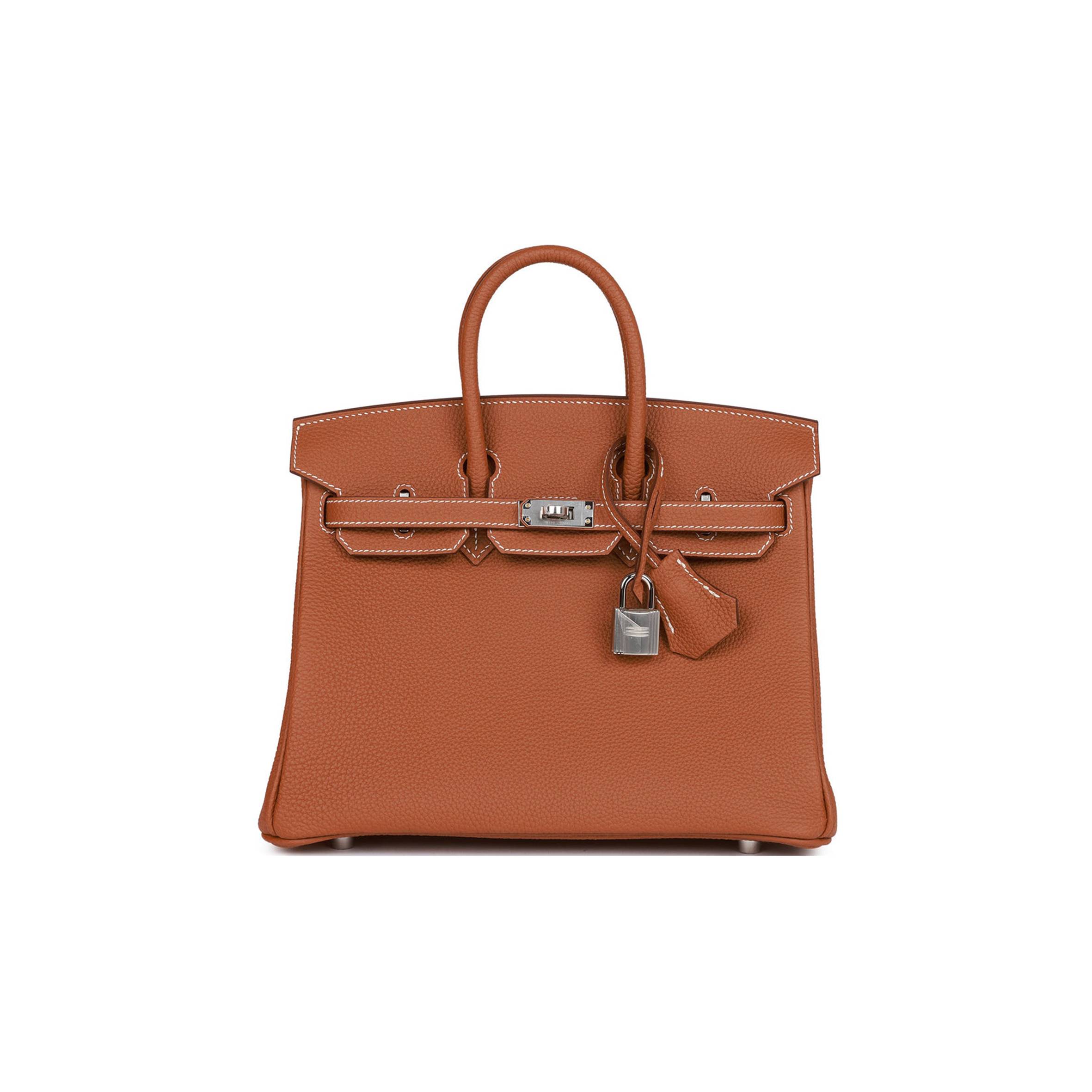 HERMES BIRKIN 25 GOLD TOGO PALLADIUM HARDWARE HANDMADE (25cm) HERMES BIRKIN 25 GOLD TOGO PALLADIUM HARDWARE HANDMADE (25cm)