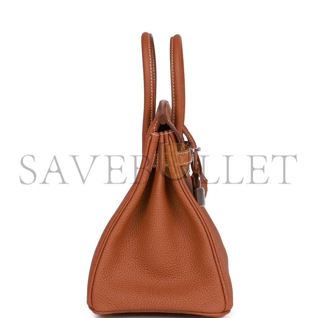 HERMES BIRKIN 25 GOLD TOGO PALLADIUM HARDWARE HANDMADE (25cm) HERMES BIRKIN 25 GOLD TOGO PALLADIUM HARDWARE HANDMADE (25cm)