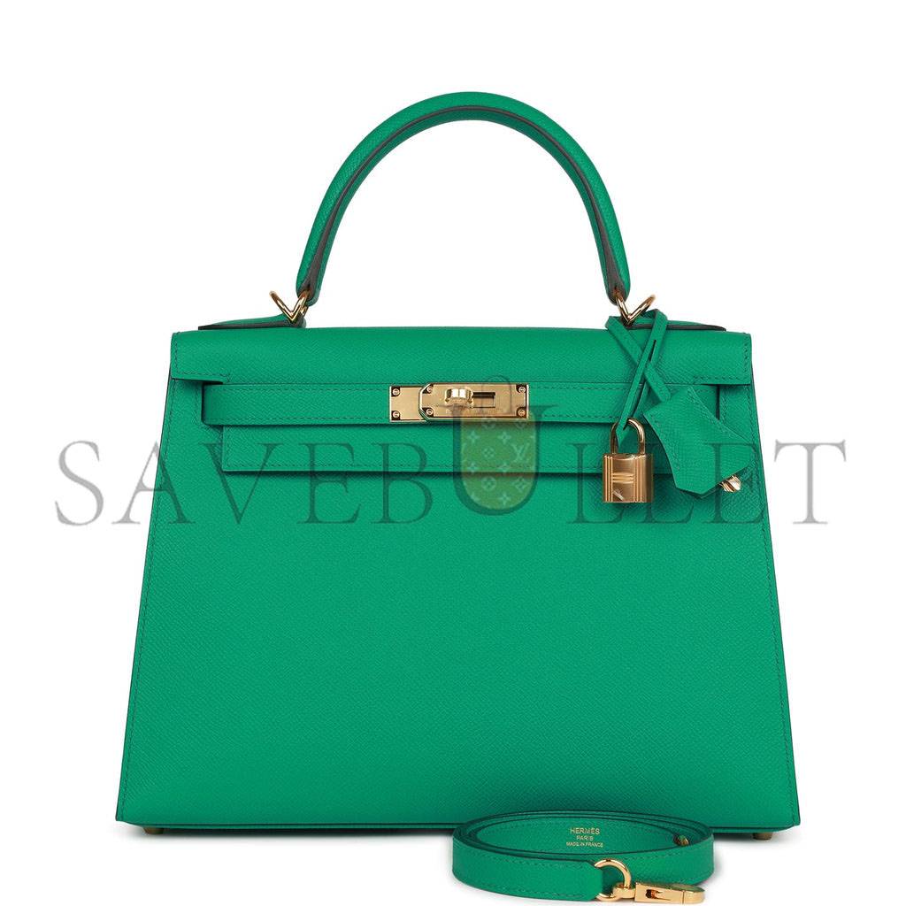 HERMES KELLY SELLIER 28 VERT JADE EPSOM GOLD HARDWARE (28*22*10cm) HERMES KELLY SELLIER 28 VERT JADE EPSOM GOLD HARDWARE (28*22*10cm)