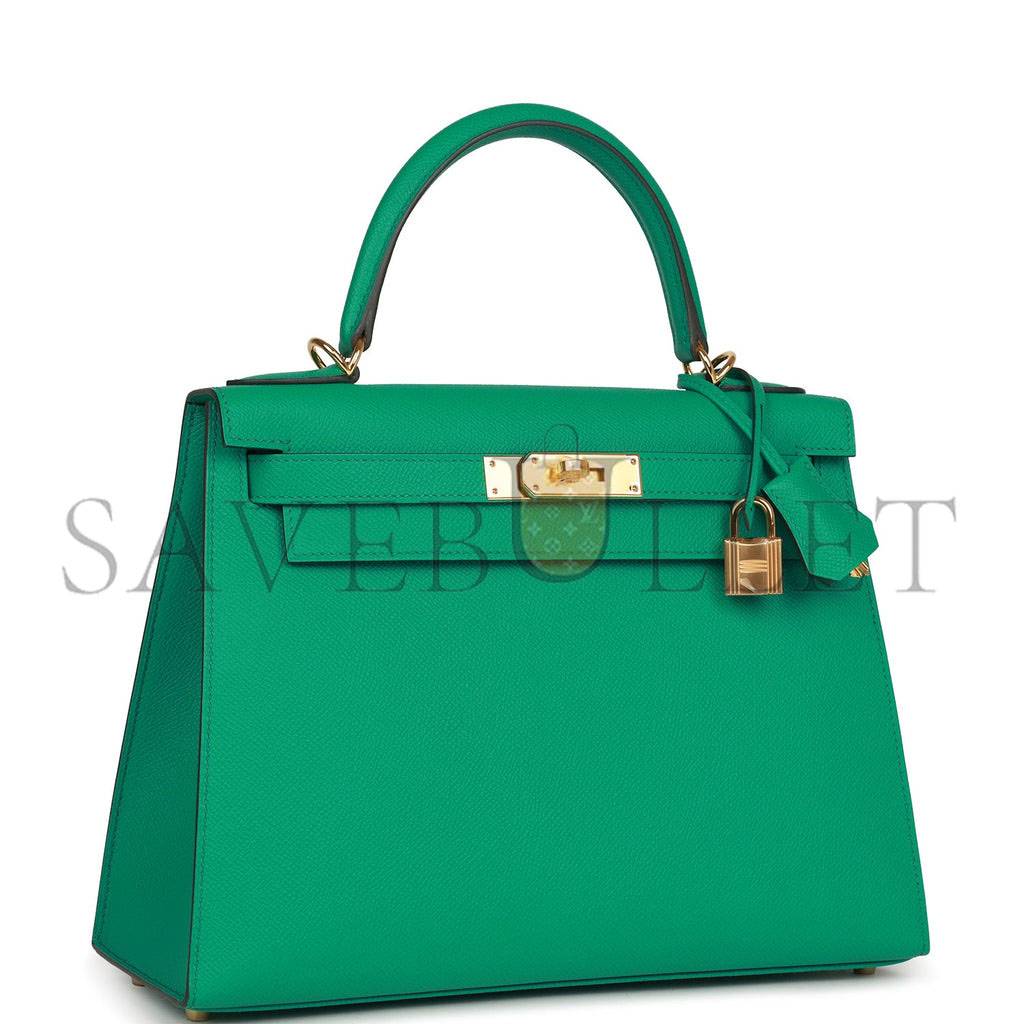 HERMES KELLY SELLIER 28 VERT JADE EPSOM GOLD HARDWARE (28*22*10cm) HERMES KELLY SELLIER 28 VERT JADE EPSOM GOLD HARDWARE (28*22*10cm)