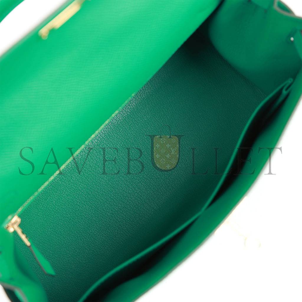 HERMES KELLY SELLIER 28 VERT JADE EPSOM GOLD HARDWARE (28*22*10cm) HERMES KELLY SELLIER 28 VERT JADE EPSOM GOLD HARDWARE (28*22*10cm)