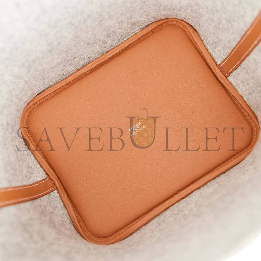 HERMES PICOTIN LOCK 22 GRIS CLAIR FEUTRE AND BARENIA PALLADIUM HARDWARE (22*21*18cm) HERMES PICOTIN LOCK 22 GRIS CLAIR FEUTRE AND BARENIA PALLADIUM HARDWARE (22*21*18cm)