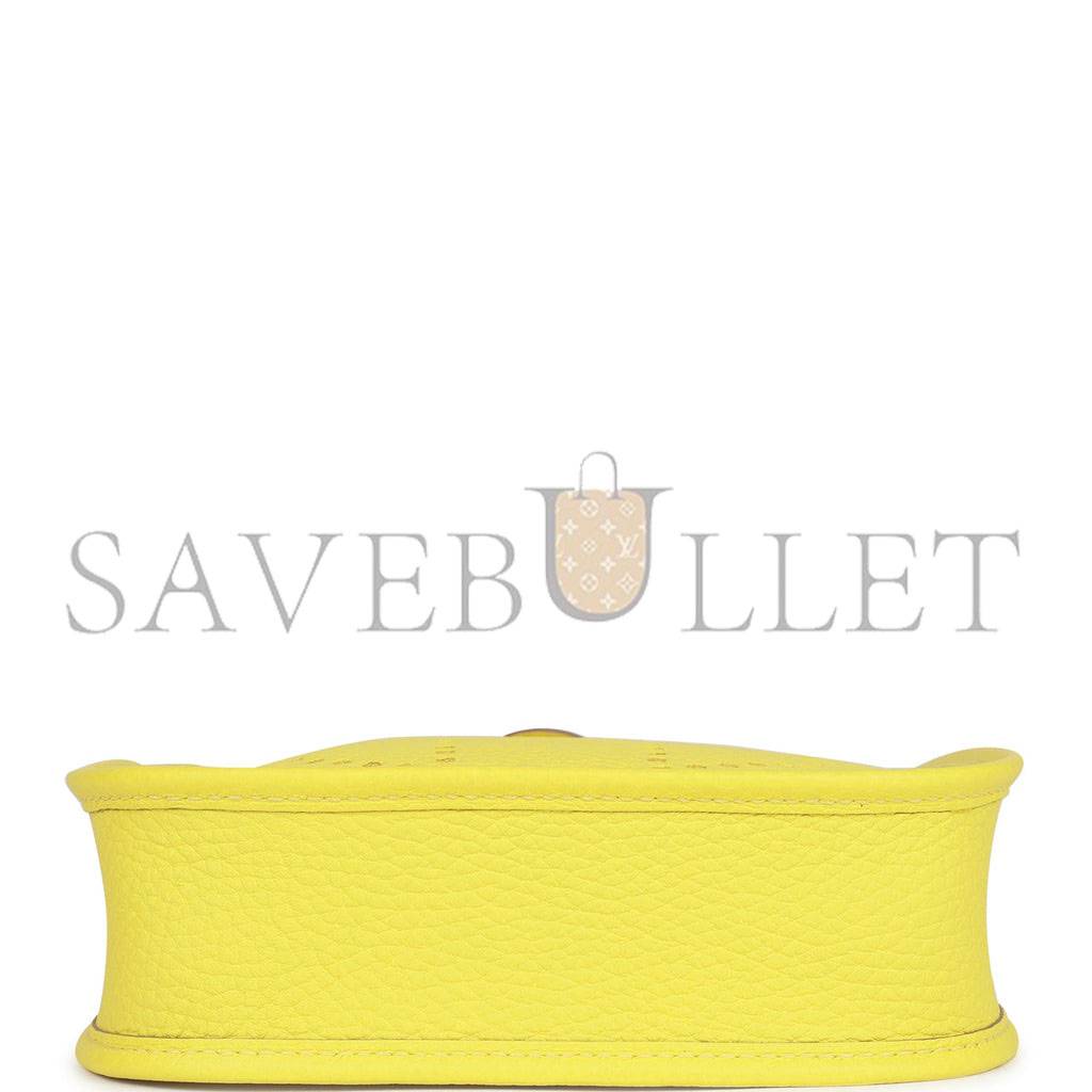 HERMES EVELYNE TPM LIME CLEMENCE PALLADIUM HARDWARE (17cm) HERMES EVELYNE TPM LIME CLEMENCE PALLADIUM HARDWARE (17cm)