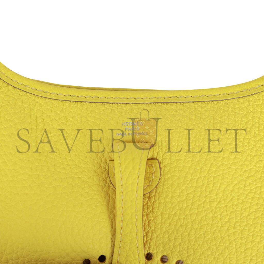 HERMES EVELYNE TPM LIME CLEMENCE PALLADIUM HARDWARE (17cm) HERMES EVELYNE TPM LIME CLEMENCE PALLADIUM HARDWARE (17cm)