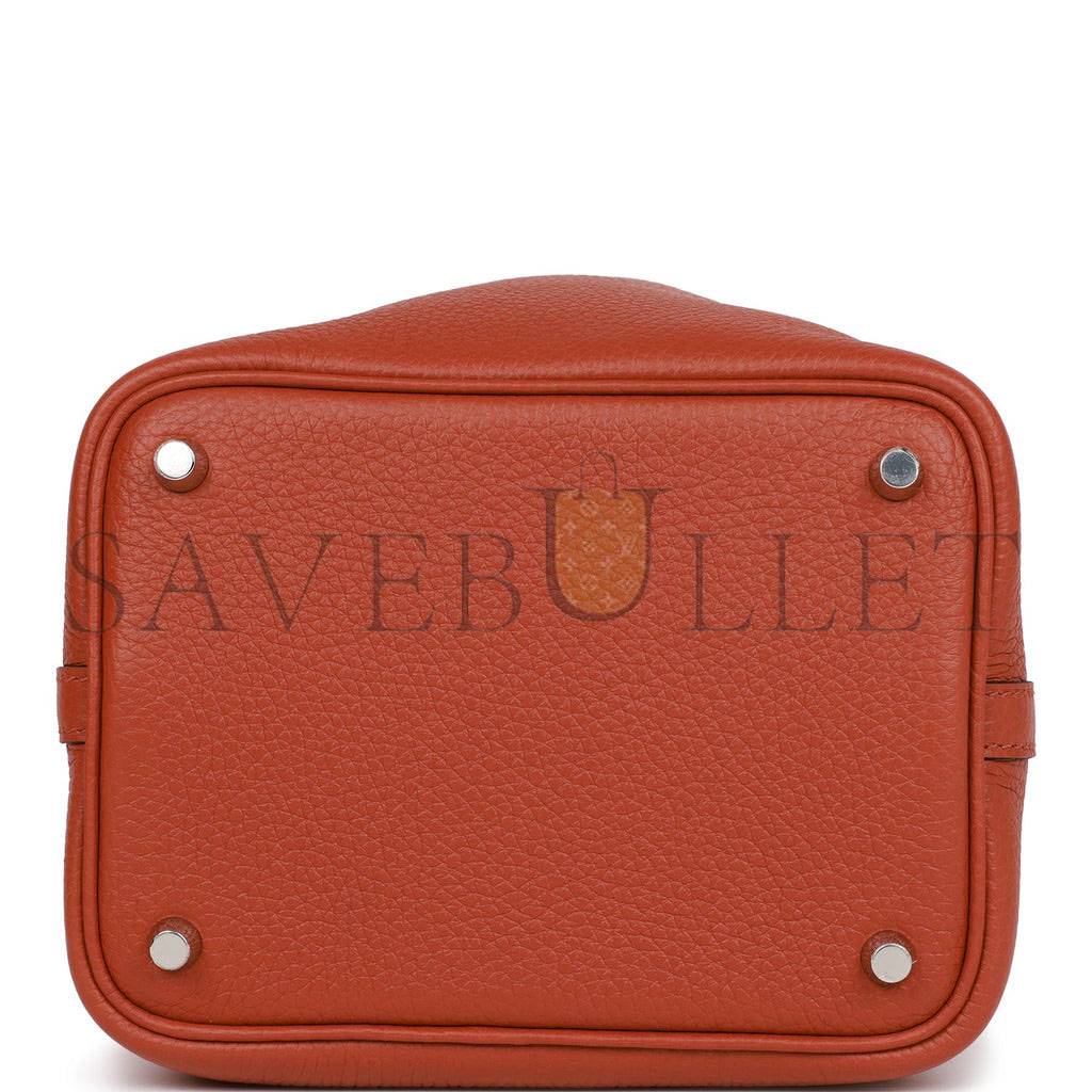 HERMES PICOTIN LOCK 18 CUIVRE CLEMENCE PALLADIUM HARDWARE (18*13*18cm) HERMES PICOTIN LOCK 18 CUIVRE CLEMENCE PALLADIUM HARDWARE (18*13*18cm)