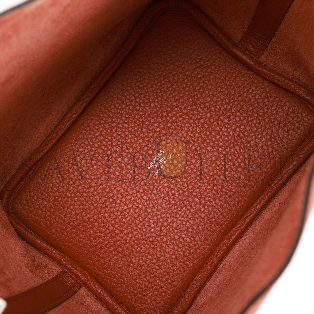 HERMES PICOTIN LOCK 18 CUIVRE CLEMENCE PALLADIUM HARDWARE (18*13*18cm) HERMES PICOTIN LOCK 18 CUIVRE CLEMENCE PALLADIUM HARDWARE (18*13*18cm)