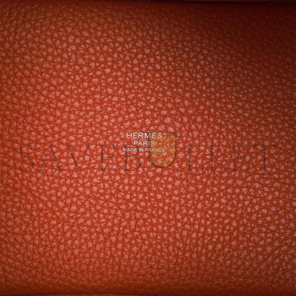 HERMES PICOTIN LOCK 18 CUIVRE CLEMENCE PALLADIUM HARDWARE (18*13*18cm) HERMES PICOTIN LOCK 18 CUIVRE CLEMENCE PALLADIUM HARDWARE (18*13*18cm)