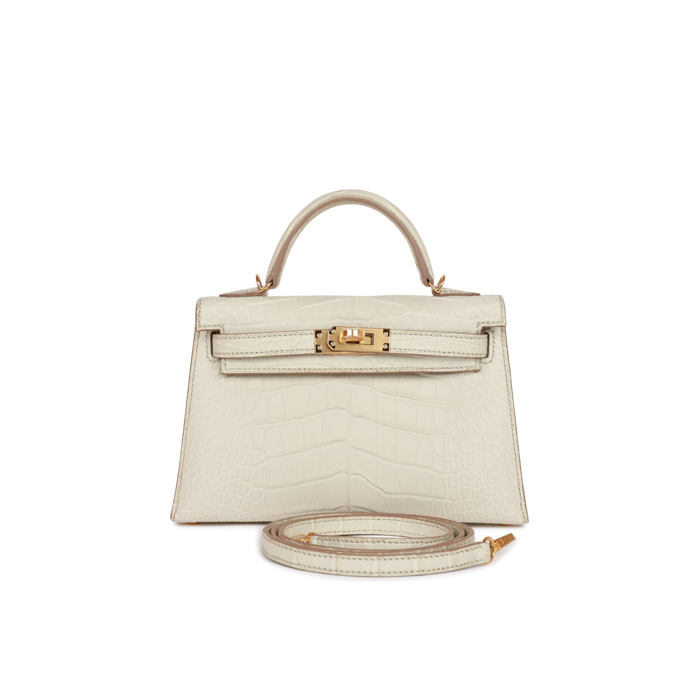 HERMES MINI KELLY SELLIER 20CM BETON MATTE ALLIGATOR GOLD HARDWARE (19*12*5.5cm) HERMES MINI KELLY SELLIER 20CM BETON MATTE ALLIGATOR GOLD HARDWARE (19*12*5.5cm)