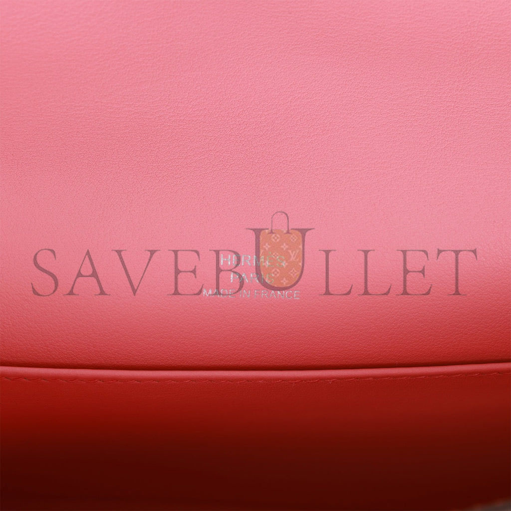 HERMES MINI KELLY POCHETTE ROSE D'ETE SWIFT PALLADIUM HARDWARE  (22*14*7cm)