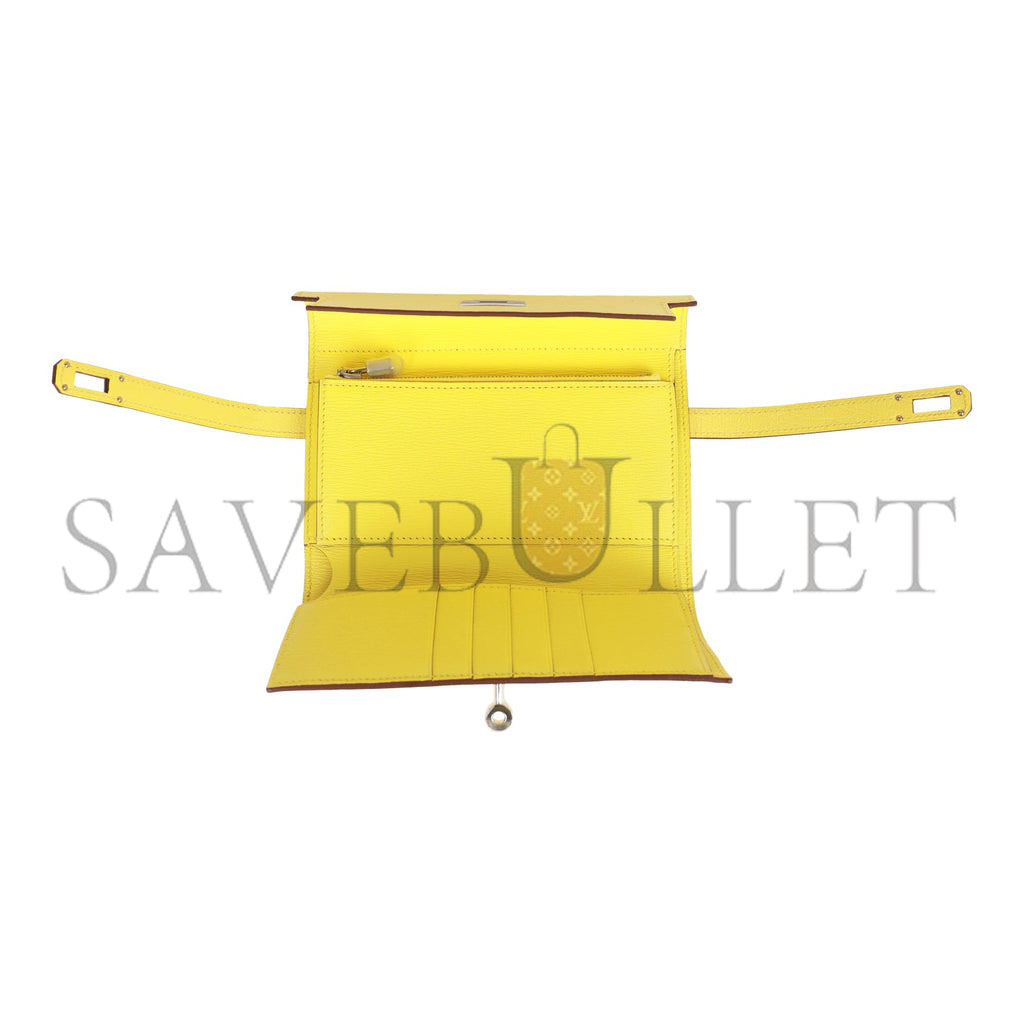HERMES MEDIUM KELLY DEPLIANT WALLET JAUNE CITRON OSTRICH PALLADIUM HARDWARE (15*10*3cm) HERMES MEDIUM KELLY DEPLIANT WALLET JAUNE CITRON OSTRICH PALLADIUM HARDWARE (15*10*3cm)