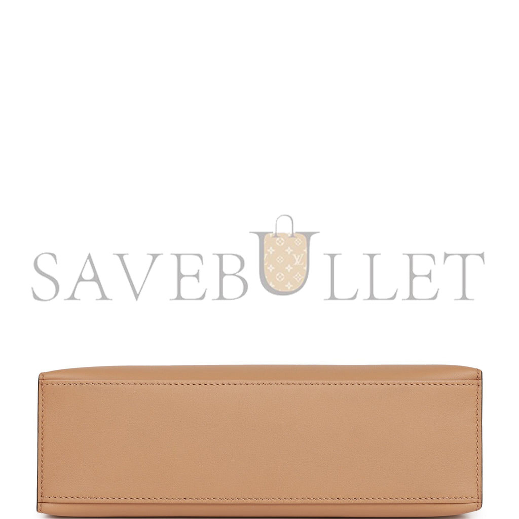 HERMES KELLY POCHETTE CHAI SWIFT PALLADIUM HARDWARE (22*12*13cm) HERMES KELLY POCHETTE CHAI SWIFT PALLADIUM HARDWARE (22*12*13cm)