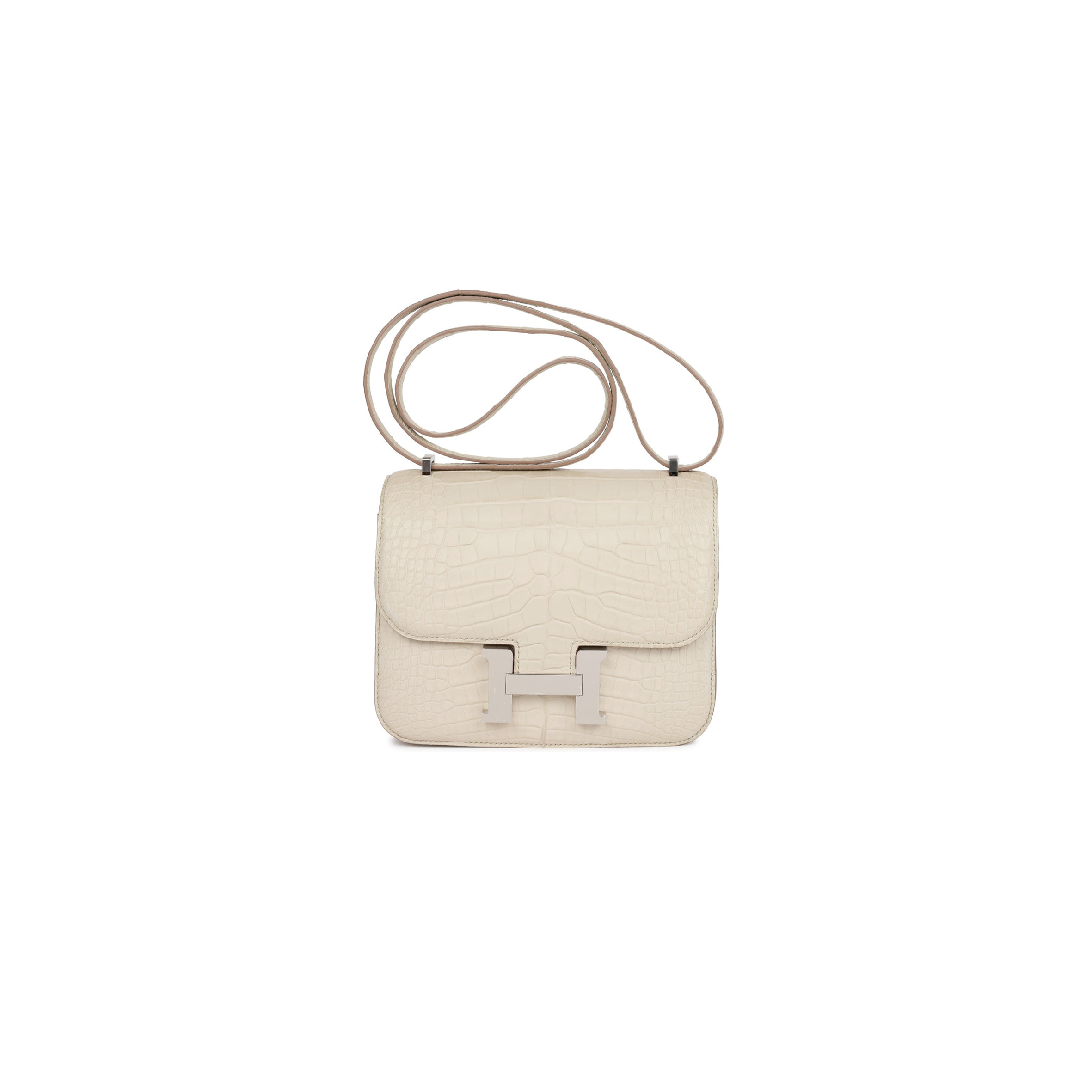 HERMES CONSTANCE 18 BETON MATTE ALLIGATOR PALLADIUM HARDWARE (18cm) HERMES CONSTANCE 18 BETON MATTE ALLIGATOR PALLADIUM HARDWARE (18cm)