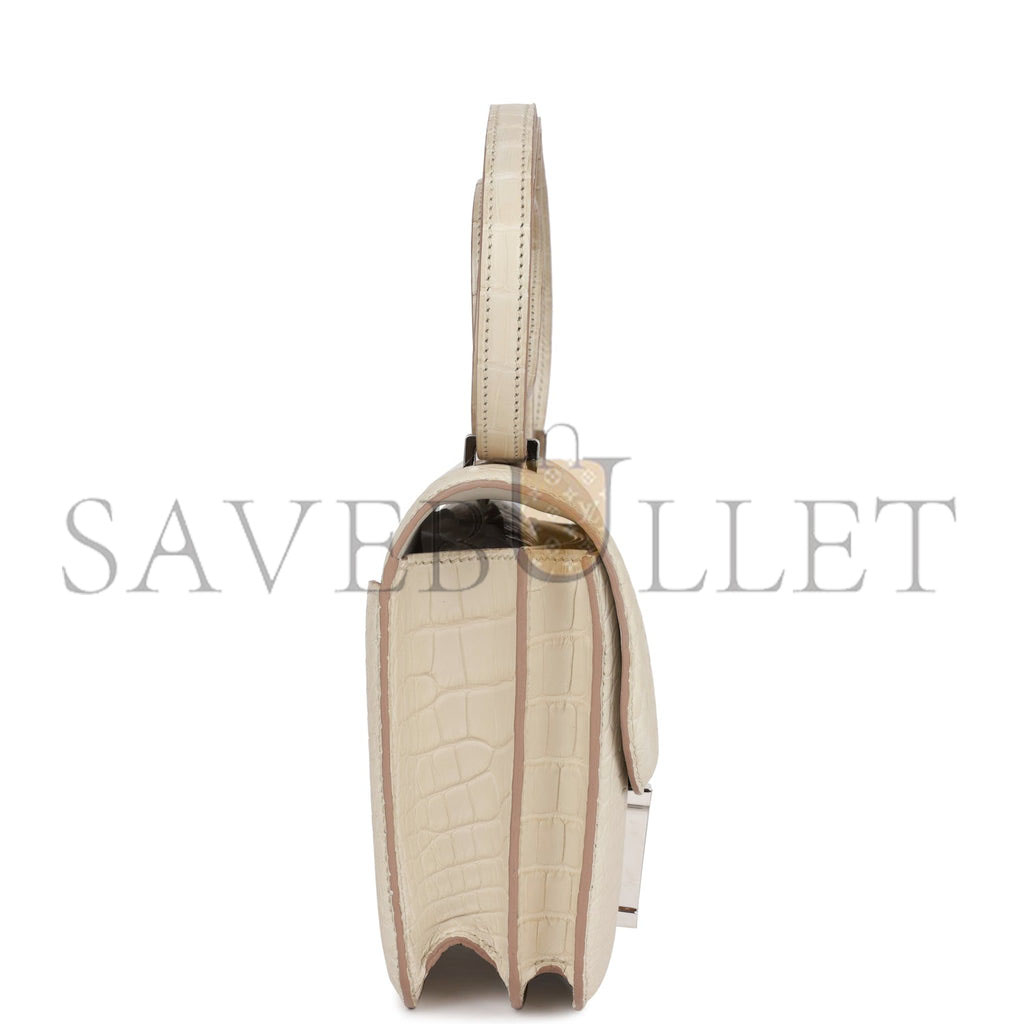 HERMES CONSTANCE 18 BETON MATTE ALLIGATOR PALLADIUM HARDWARE (18cm) HERMES CONSTANCE 18 BETON MATTE ALLIGATOR PALLADIUM HARDWARE (18cm)