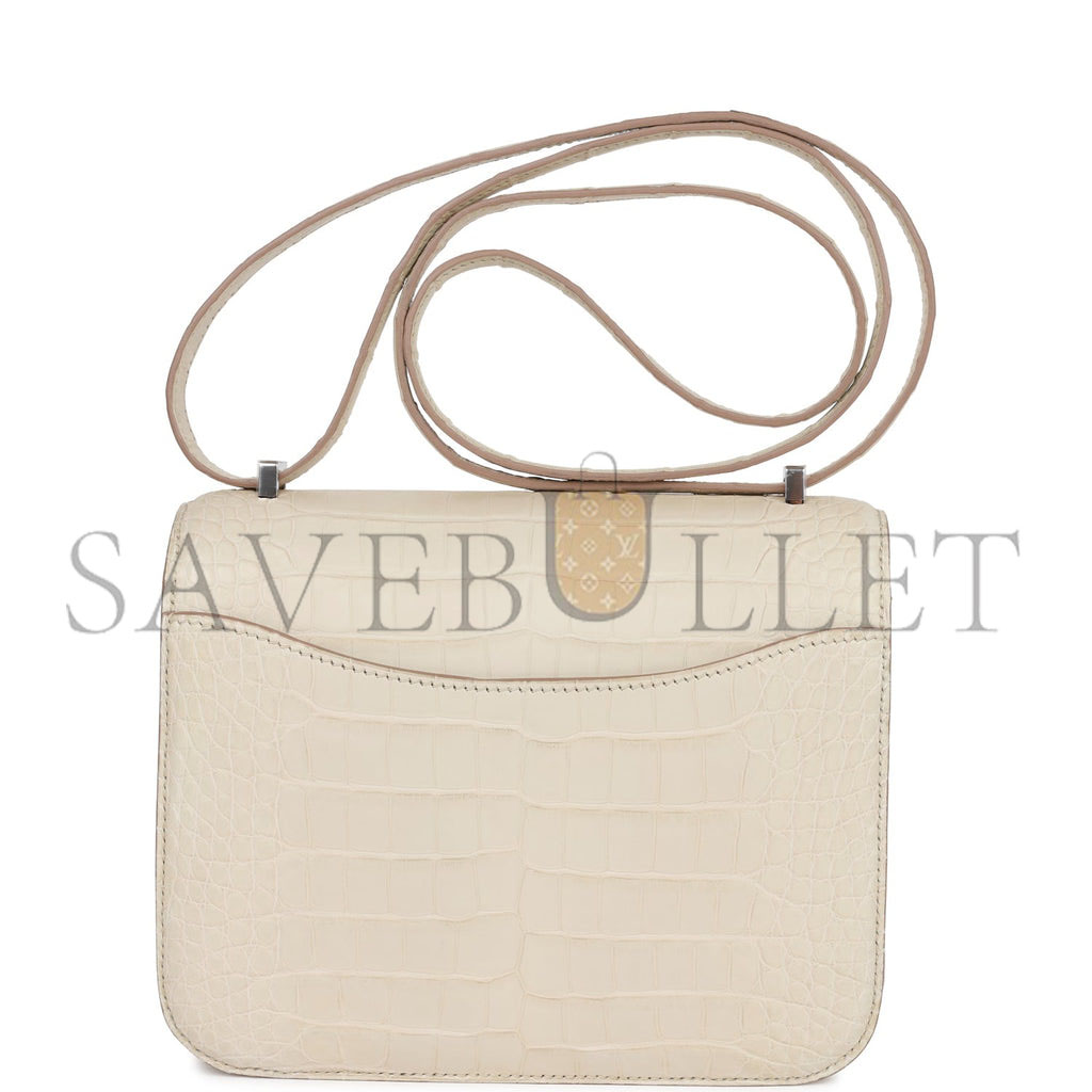 HERMES CONSTANCE 18 BETON MATTE ALLIGATOR PALLADIUM HARDWARE (18cm) HERMES CONSTANCE 18 BETON MATTE ALLIGATOR PALLADIUM HARDWARE (18cm)