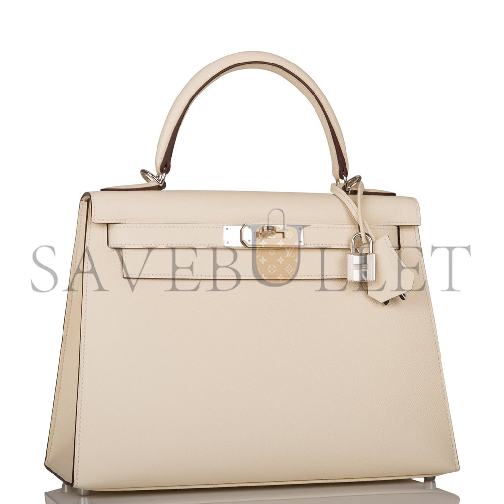 HERMES KELLY SELLIER 28 NATA VERSO EPSOM PALLADIUM HARDWARE (28*22*10cm) HERMES KELLY SELLIER 28 NATA VERSO EPSOM PALLADIUM HARDWARE (28*22*10cm)