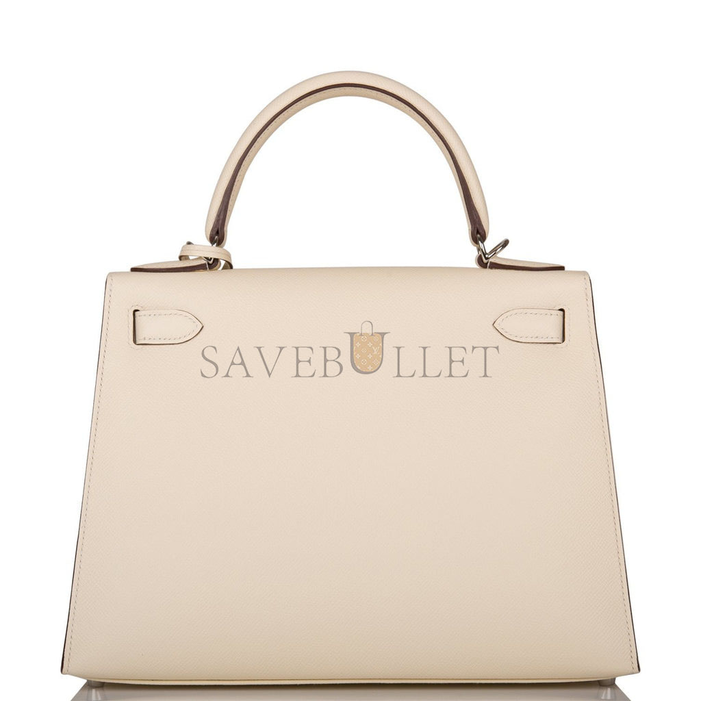 HERMES KELLY SELLIER 28 NATA VERSO EPSOM PALLADIUM HARDWARE (28*22*10cm) HERMES KELLY SELLIER 28 NATA VERSO EPSOM PALLADIUM HARDWARE (28*22*10cm)