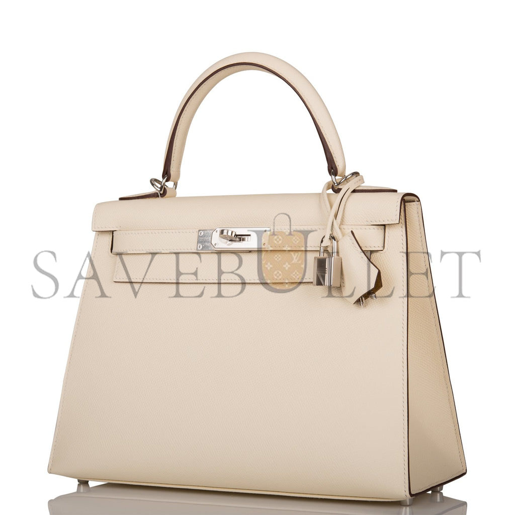 HERMES KELLY SELLIER 28 NATA VERSO EPSOM PALLADIUM HARDWARE (28*22*10cm) HERMES KELLY SELLIER 28 NATA VERSO EPSOM PALLADIUM HARDWARE (28*22*10cm)