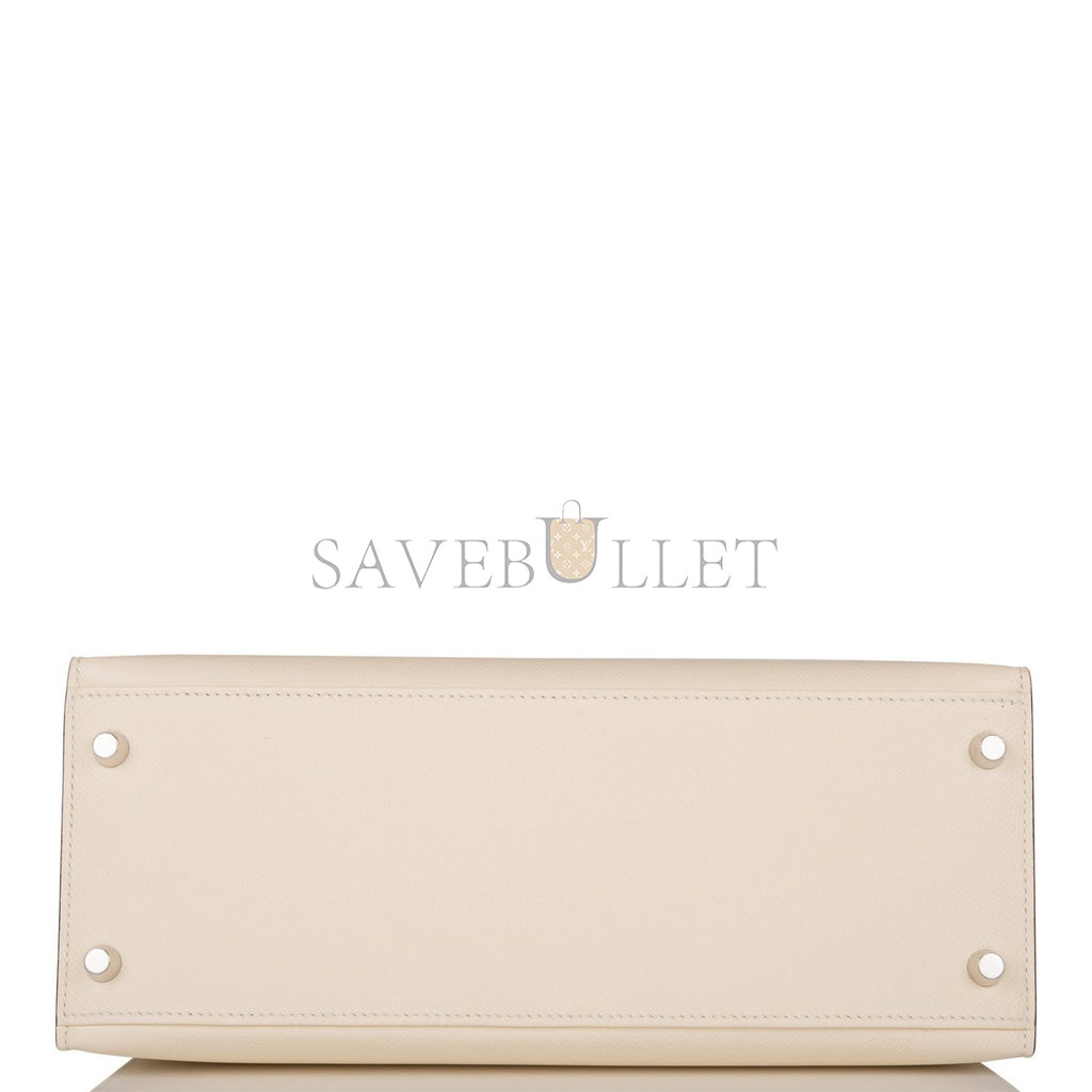 HERMES KELLY SELLIER 28 NATA VERSO EPSOM PALLADIUM HARDWARE (28*22*10cm) HERMES KELLY SELLIER 28 NATA VERSO EPSOM PALLADIUM HARDWARE (28*22*10cm)