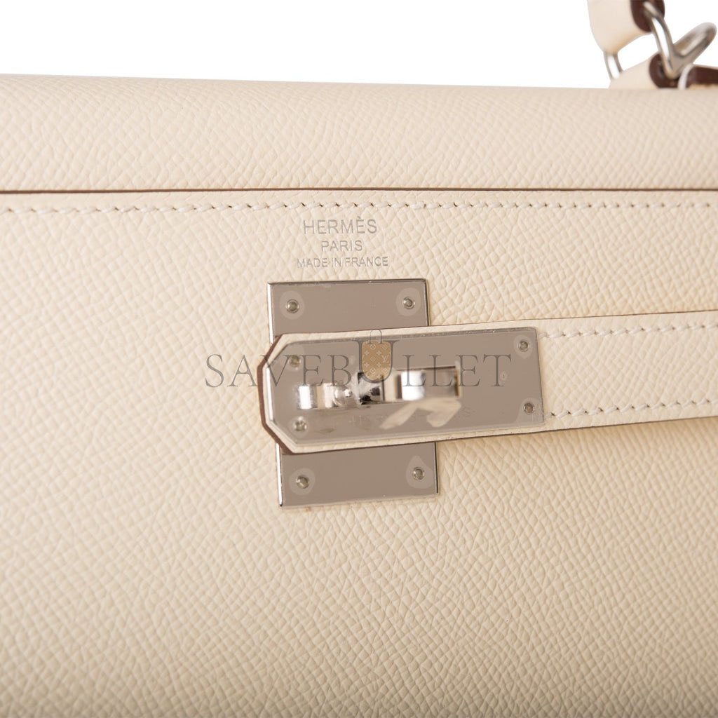 HERMES KELLY SELLIER 28 NATA VERSO EPSOM PALLADIUM HARDWARE (28*22*10cm) HERMES KELLY SELLIER 28 NATA VERSO EPSOM PALLADIUM HARDWARE (28*22*10cm)