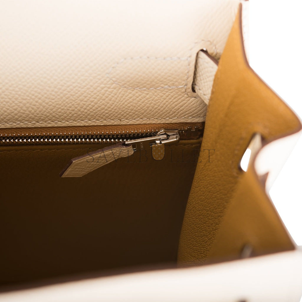 HERMES KELLY SELLIER 28 NATA VERSO EPSOM PALLADIUM HARDWARE (28*22*10cm) HERMES KELLY SELLIER 28 NATA VERSO EPSOM PALLADIUM HARDWARE (28*22*10cm)