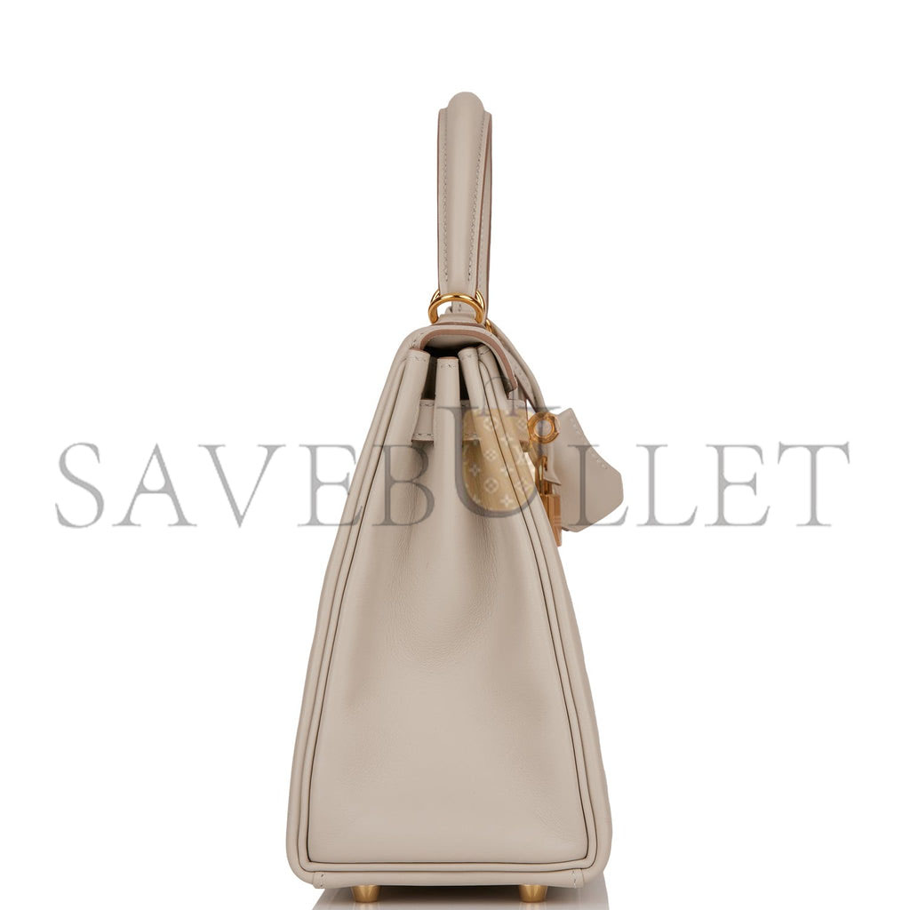 HERMES KELLY RETOURNE 25 GRIS PERLE SWIFT GOLD HARDWARE HANDMADE (25*17*7cm) HERMES KELLY RETOURNE 25 GRIS PERLE SWIFT GOLD HARDWARE HANDMADE (25*17*7cm)