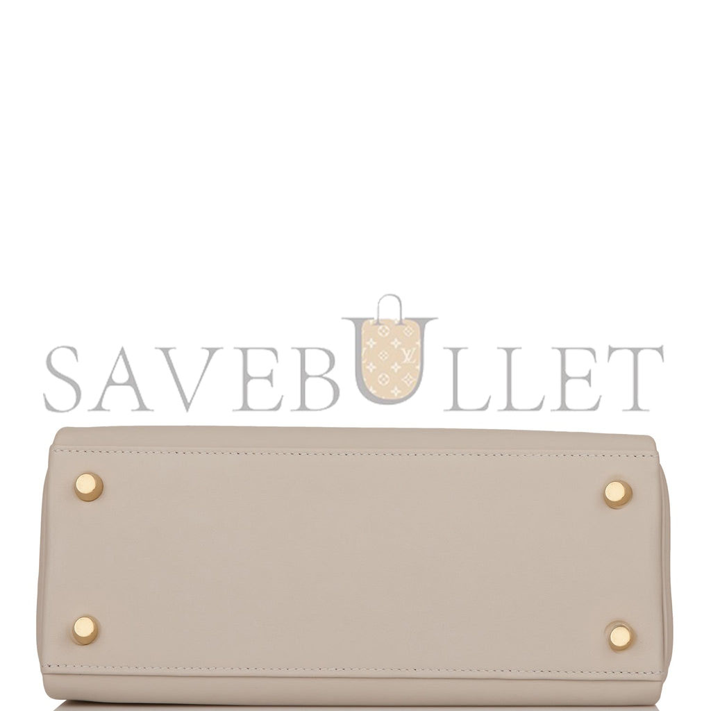 HERMES KELLY RETOURNE 25 GRIS PERLE SWIFT GOLD HARDWARE HANDMADE (25*17*7cm) HERMES KELLY RETOURNE 25 GRIS PERLE SWIFT GOLD HARDWARE HANDMADE (25*17*7cm)