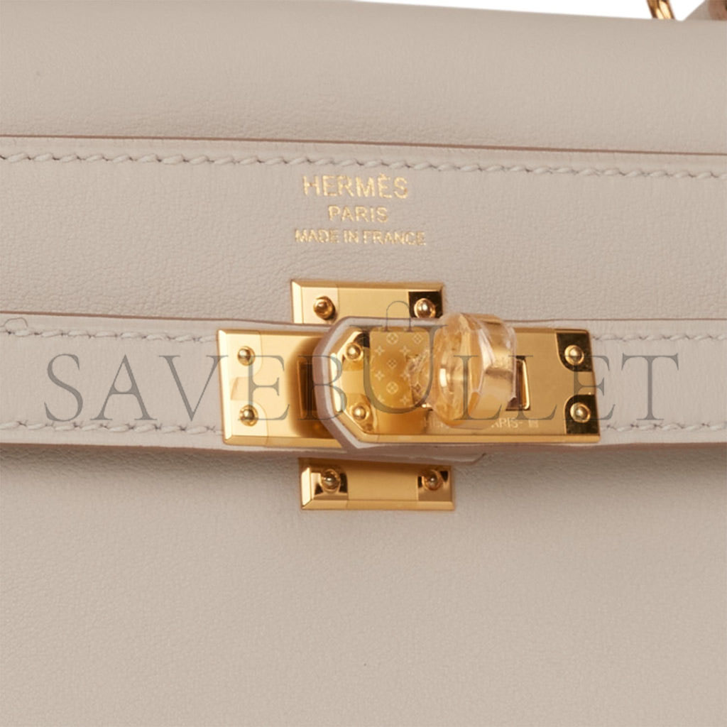 HERMES KELLY RETOURNE 25 GRIS PERLE SWIFT GOLD HARDWARE HANDMADE (25*17*7cm) HERMES KELLY RETOURNE 25 GRIS PERLE SWIFT GOLD HARDWARE HANDMADE (25*17*7cm)