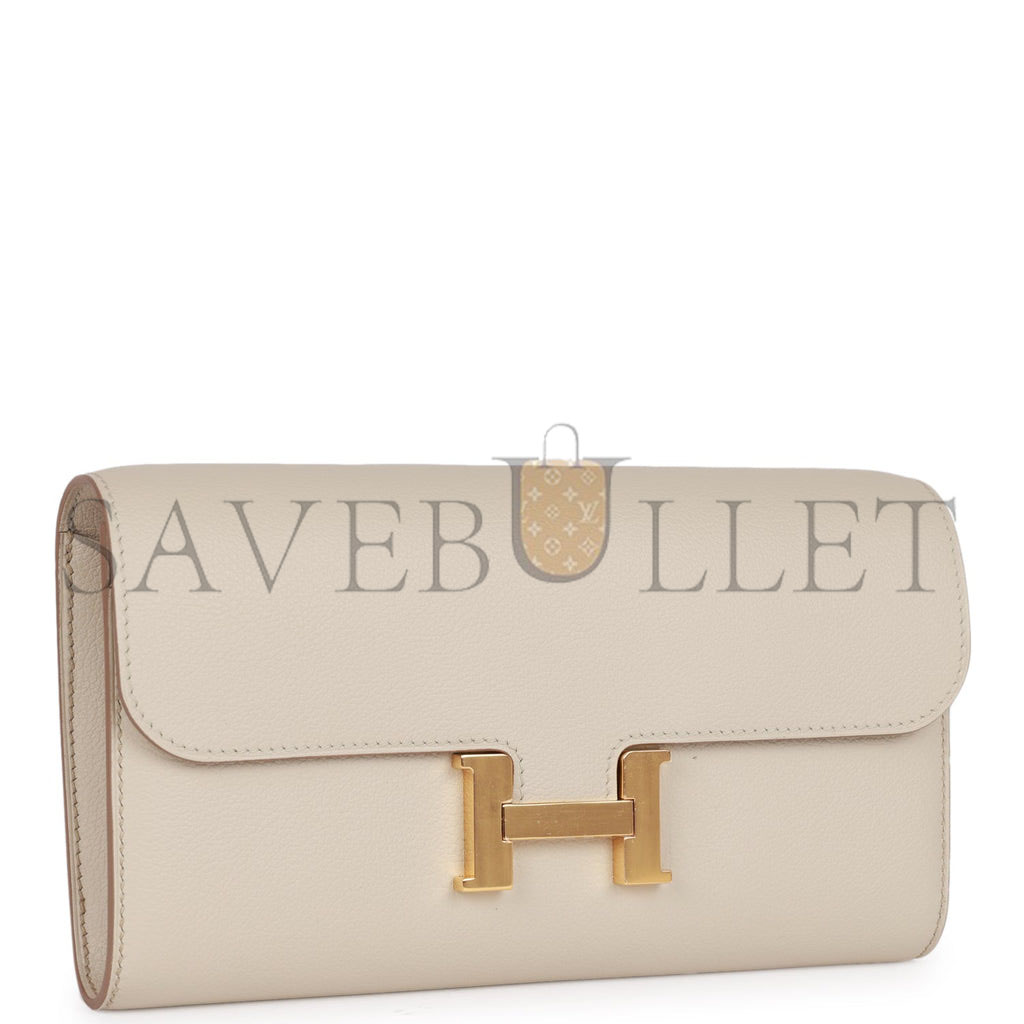 HERMES CONSTANCE WALLET TO GO BETON EVERCOLOR GOLD HARDWARE (22*11cm) HERMES CONSTANCE WALLET TO GO BETON EVERCOLOR GOLD HARDWARE (22*11cm)