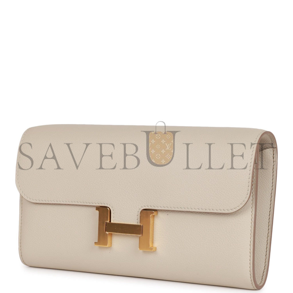 HERMES CONSTANCE WALLET TO GO BETON EVERCOLOR GOLD HARDWARE (22*11cm) HERMES CONSTANCE WALLET TO GO BETON EVERCOLOR GOLD HARDWARE (22*11cm)