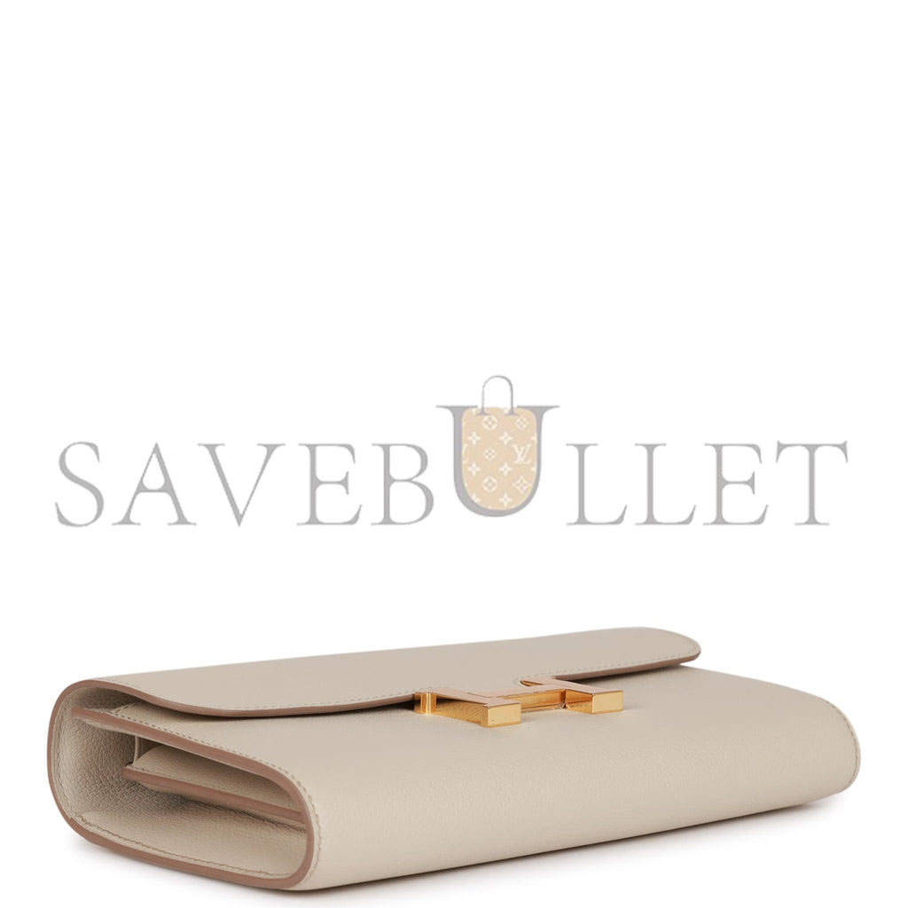 HERMES CONSTANCE WALLET TO GO BETON EVERCOLOR GOLD HARDWARE (22*11cm) HERMES CONSTANCE WALLET TO GO BETON EVERCOLOR GOLD HARDWARE (22*11cm)