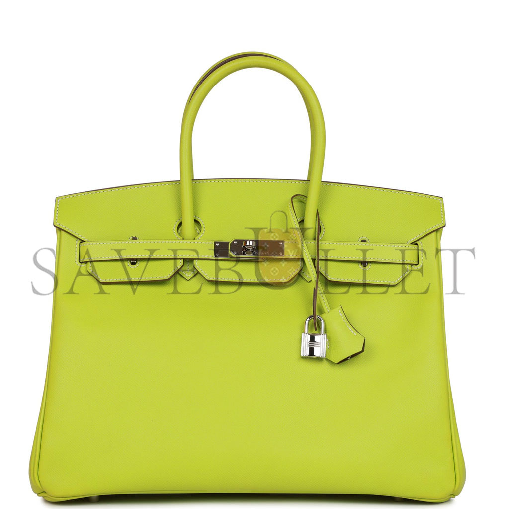 HERMES BIRKIN 35 KIWI CANDY EPSOM PALLADIUM HARDWARE (35cm) HERMES BIRKIN 35 KIWI CANDY EPSOM PALLADIUM HARDWARE (35cm)