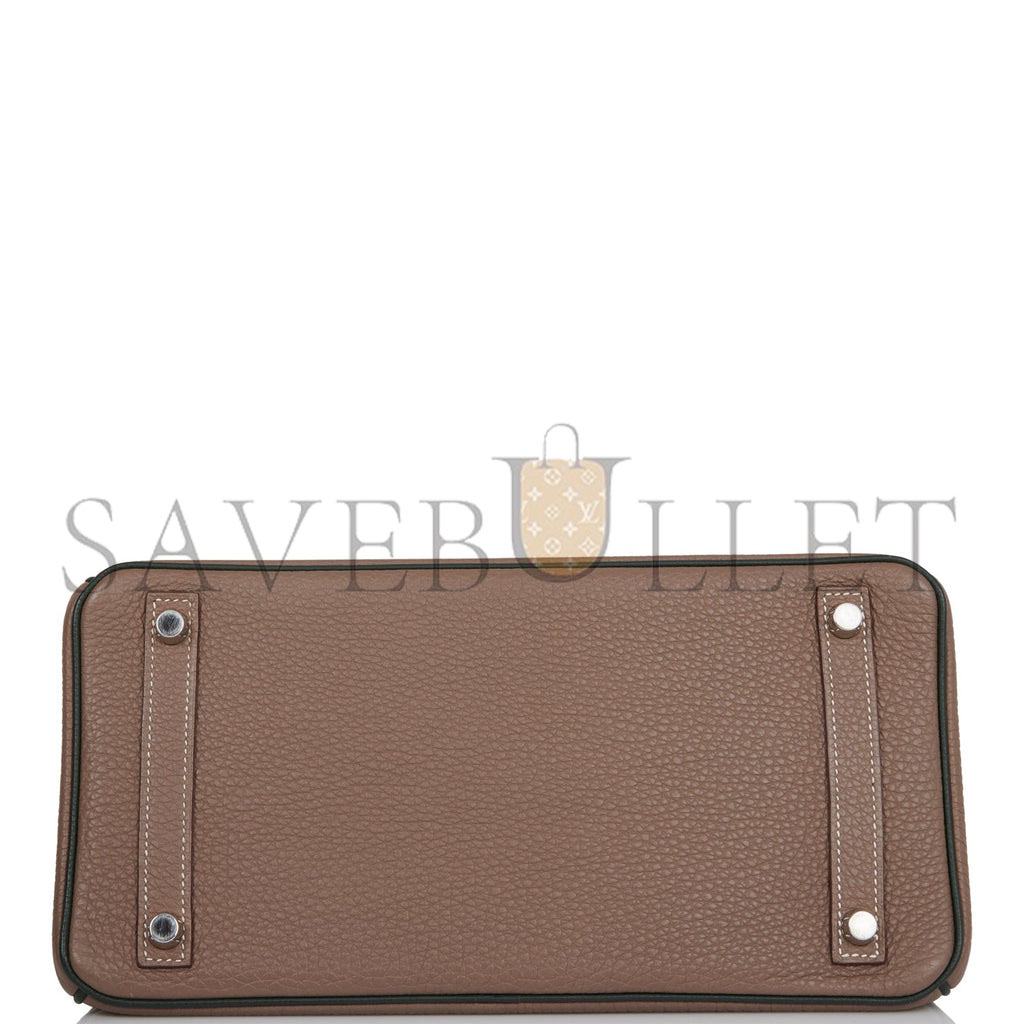 HERMES SPECIAL ORDER (HSS) BIRKIN 30 ETOUPE AND VERT FONCE TOGO BRUSHED PALLADIUM HARDWARE ( 30cm*22*16cm) HERMES SPECIAL ORDER (HSS) BIRKIN 30 ETOUPE AND VERT FONCE TOGO BRUSHED PALLADIUM HARDWARE ( 30cm*22*16cm)