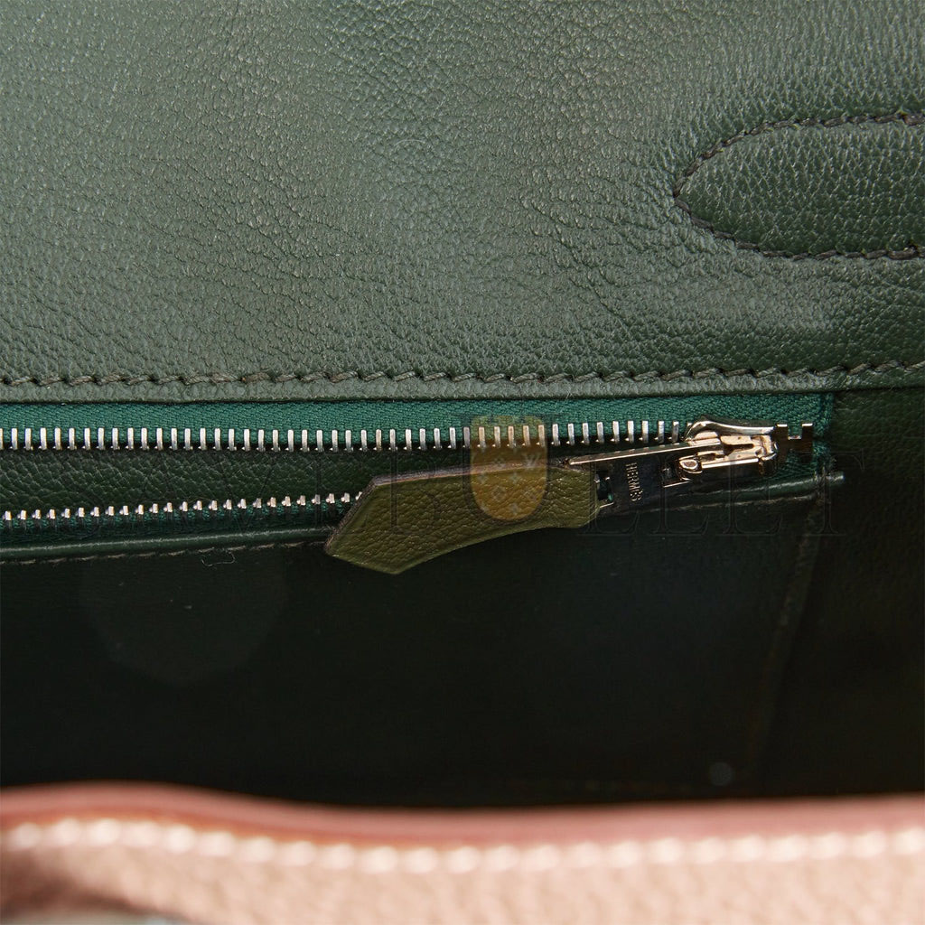 HERMES SPECIAL ORDER (HSS) BIRKIN 30 ETOUPE AND VERT FONCE TOGO BRUSHED PALLADIUM HARDWARE ( 30cm*22*16cm) HERMES SPECIAL ORDER (HSS) BIRKIN 30 ETOUPE AND VERT FONCE TOGO BRUSHED PALLADIUM HARDWARE ( 30cm*22*16cm)