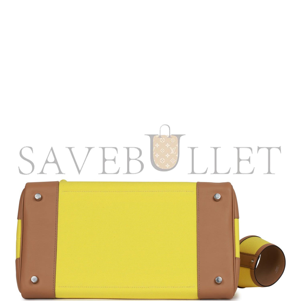 HERMES BIRKIN CARGO 35 JAUNE CITRON TOILE AND CHAI SWIFT PALLADIUM HARDWARE 39728751083614 (35*28*18cm) HERMES BIRKIN CARGO 35 JAUNE CITRON TOILE AND CHAI SWIFT PALLADIUM HARDWARE 39728751083614 (35*28*18cm)