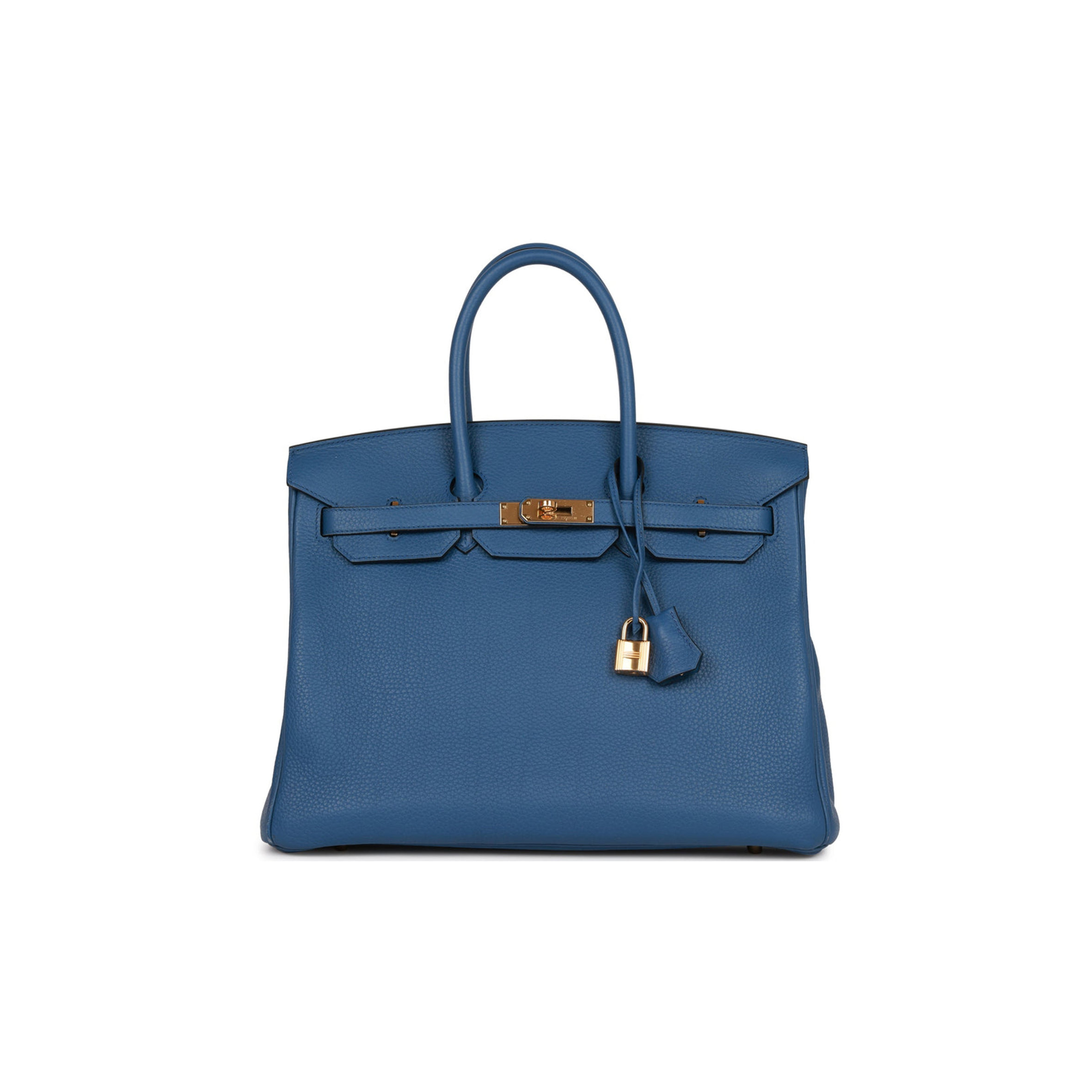 HERMES BIRKIN 35 BLEU AGATE TOGO GOLD HARDWARE (35cm) HERMES BIRKIN 35 BLEU AGATE TOGO GOLD HARDWARE (35cm)