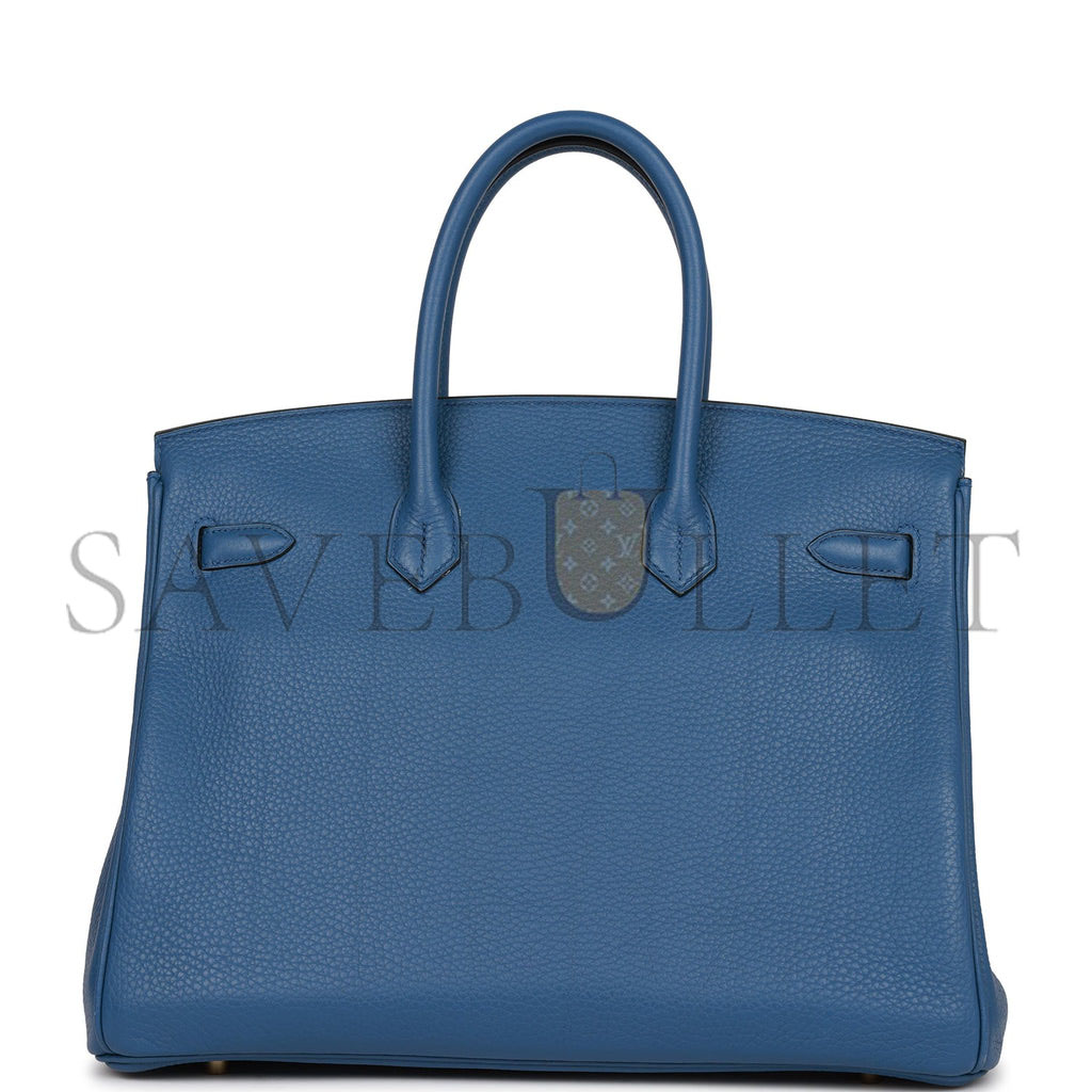 HERMES BIRKIN 35 BLEU AGATE TOGO GOLD HARDWARE (35cm) HERMES BIRKIN 35 BLEU AGATE TOGO GOLD HARDWARE (35cm)