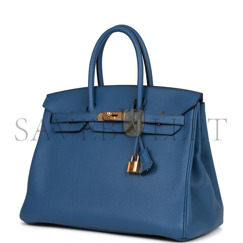 HERMES BIRKIN 35 BLEU AGATE TOGO GOLD HARDWARE (35cm) HERMES BIRKIN 35 BLEU AGATE TOGO GOLD HARDWARE (35cm)