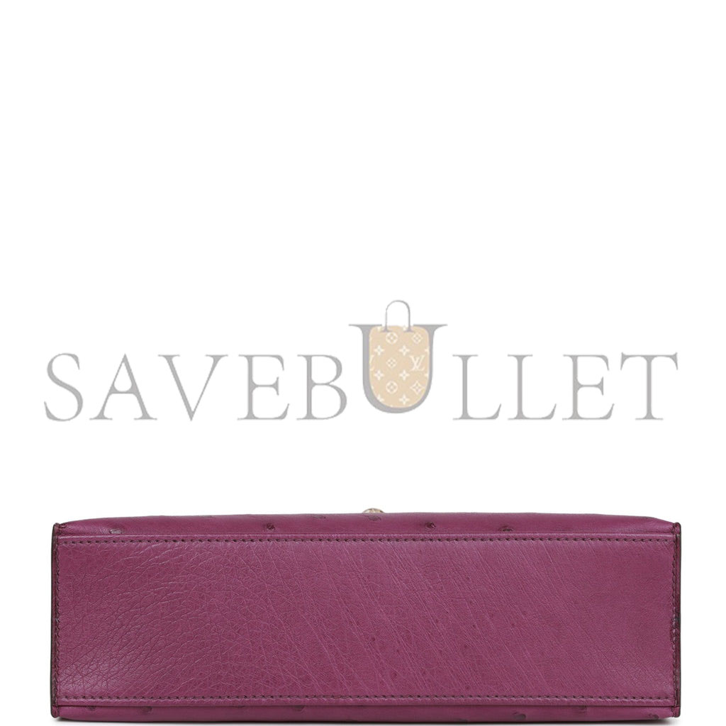 HERMES KELLY POCHETTE ANEMONE OSTRICH PERMABRASS HARDWARE (22*12*13cm) HERMES KELLY POCHETTE ANEMONE OSTRICH PERMABRASS HARDWARE (22*12*13cm)