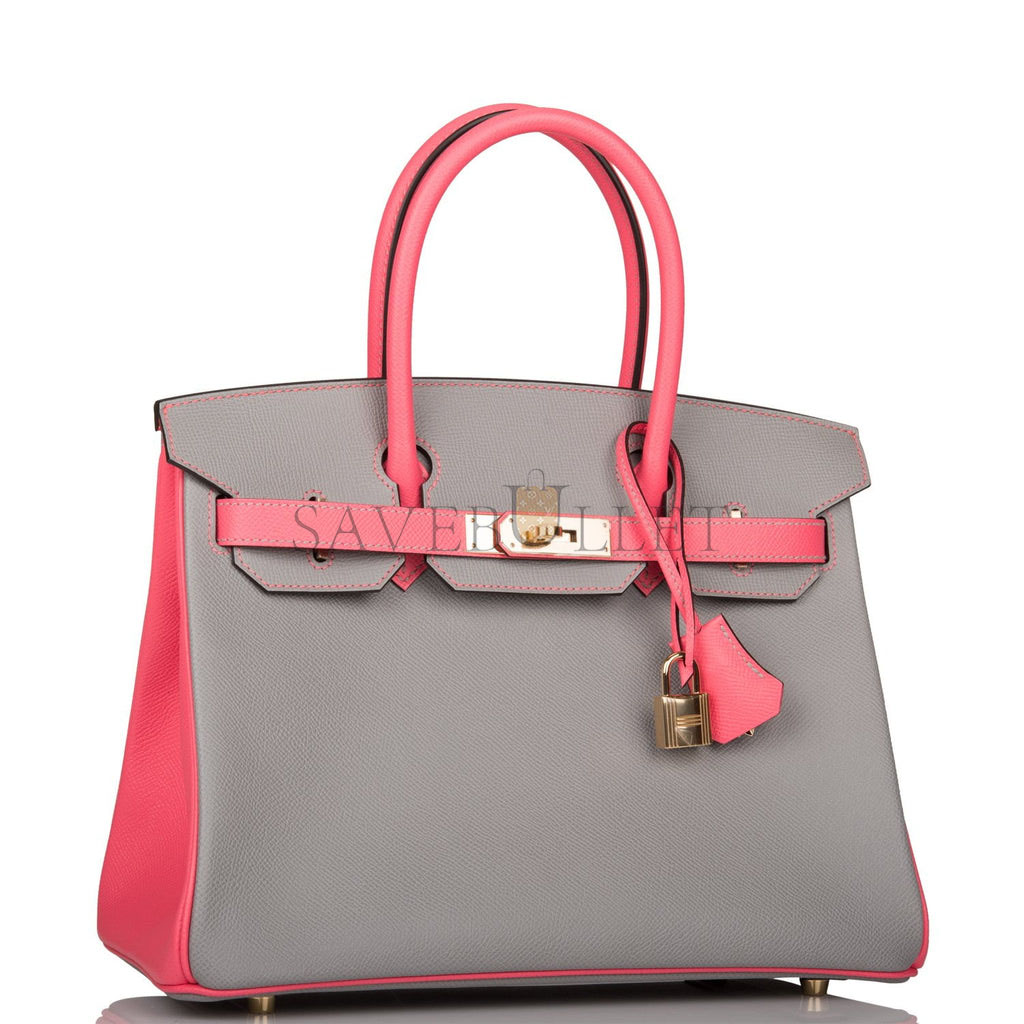 HERMES SPECIAL ORDER (HSS) BIRKIN 30 GRIS MOUETTE AND ROSE AZALEE EPSOM PERMABRASS HARDWARE( 30cm*22*16cm) HERMES SPECIAL ORDER (HSS) BIRKIN 30 GRIS MOUETTE AND ROSE AZALEE EPSOM PERMABRASS HARDWARE( 30cm*22*16cm)