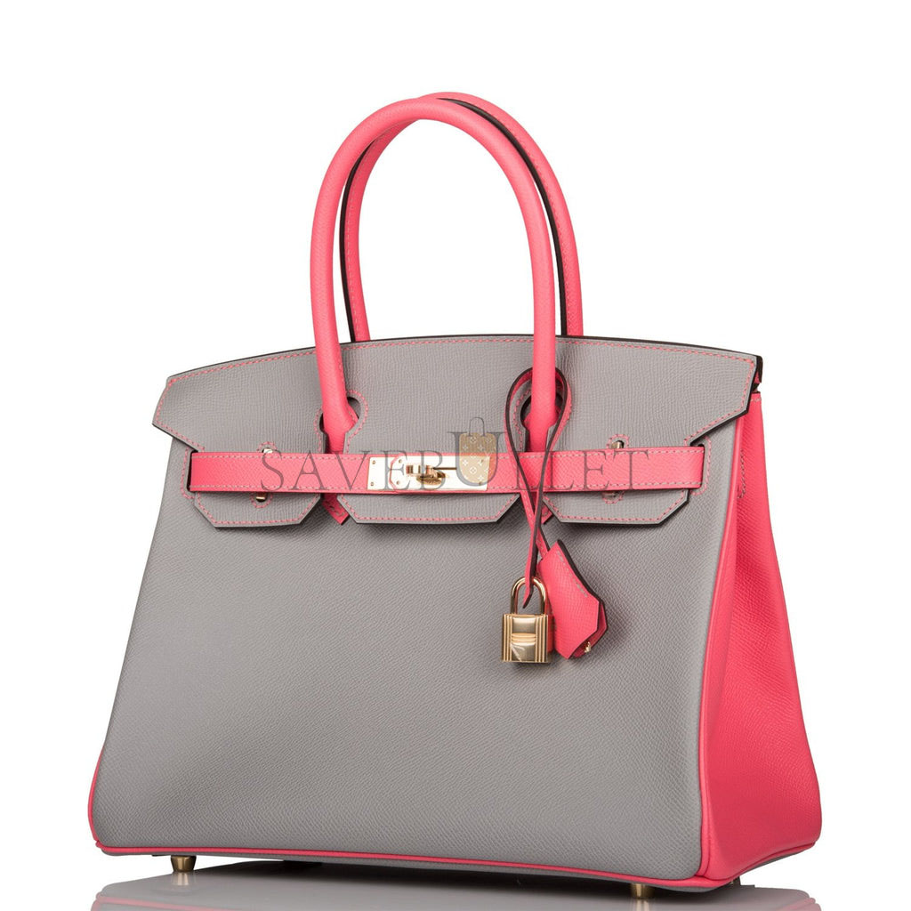HERMES SPECIAL ORDER (HSS) BIRKIN 30 GRIS MOUETTE AND ROSE AZALEE EPSOM PERMABRASS HARDWARE( 30cm*22*16cm) HERMES SPECIAL ORDER (HSS) BIRKIN 30 GRIS MOUETTE AND ROSE AZALEE EPSOM PERMABRASS HARDWARE( 30cm*22*16cm)
