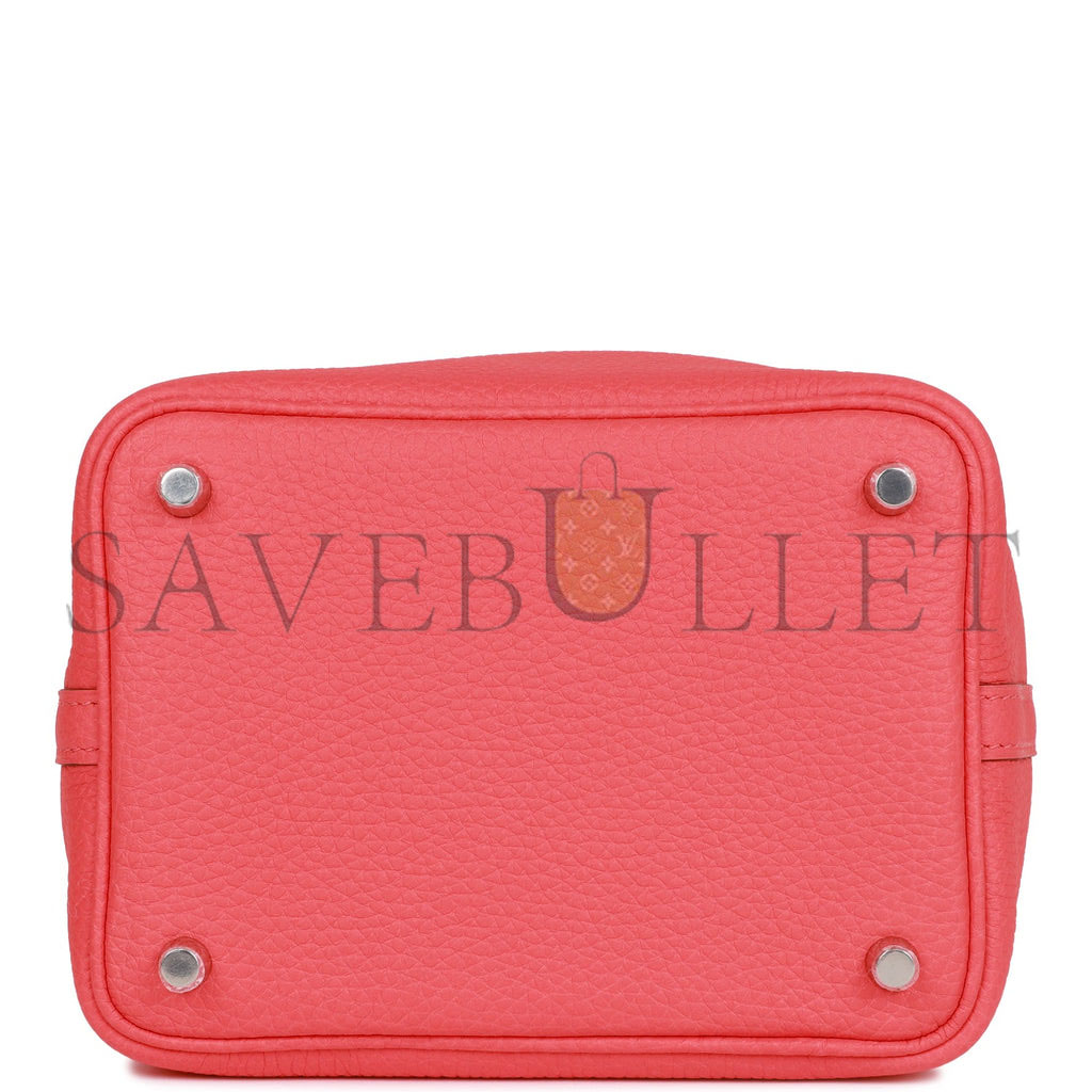 HERMES PICOTIN LOCK 18 ROSE TEXAS CLEMENCE PALLADIUM HARDWARE (18*13*18cm) HERMES PICOTIN LOCK 18 ROSE TEXAS CLEMENCE PALLADIUM HARDWARE (18*13*18cm)