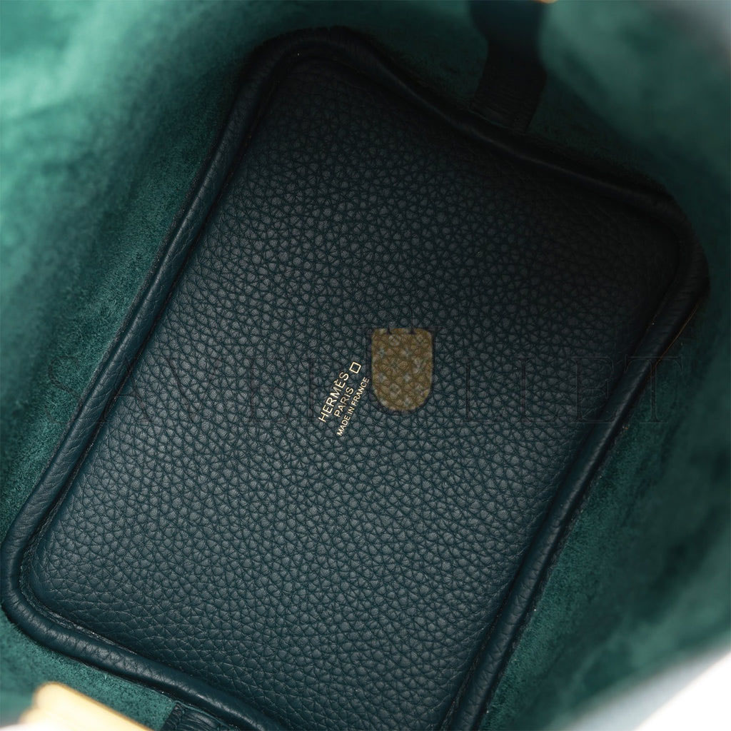 HERMES PICOTIN LOCK 18 VERT CYPRESS MATTE ALLIGATOR AND CLEMENCE TOUCH GOLD HARDWARE (18*13*18cm) HERMES PICOTIN LOCK 18 VERT CYPRESS MATTE ALLIGATOR AND CLEMENCE TOUCH GOLD HARDWARE (18*13*18cm)