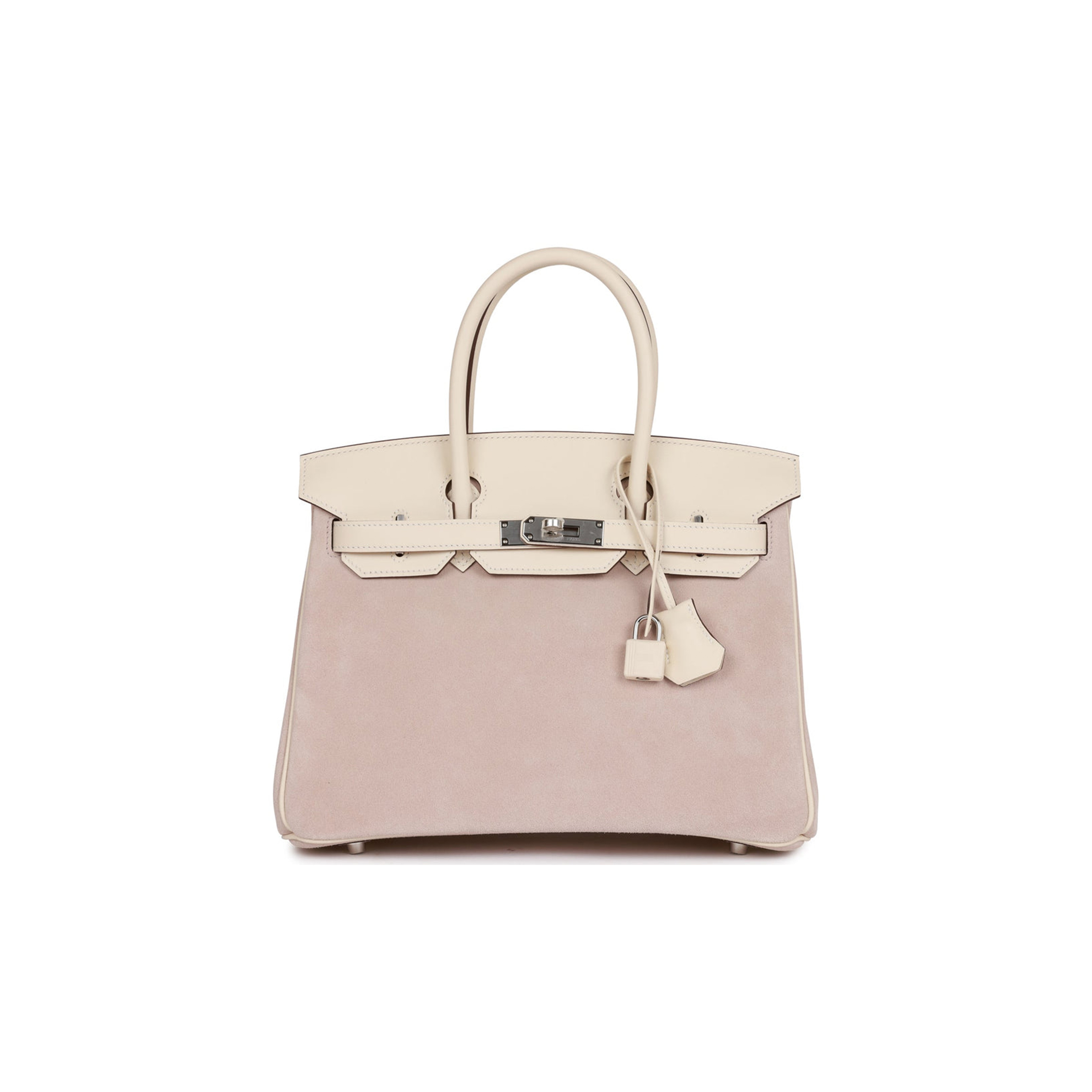 HERMES BIRKIN 30 GLYCINE GRIZZLY AND NATA SWIFT PALLADIUM HARDWARE (30cm) HERMES BIRKIN 30 GLYCINE GRIZZLY AND NATA SWIFT PALLADIUM HARDWARE (30cm)