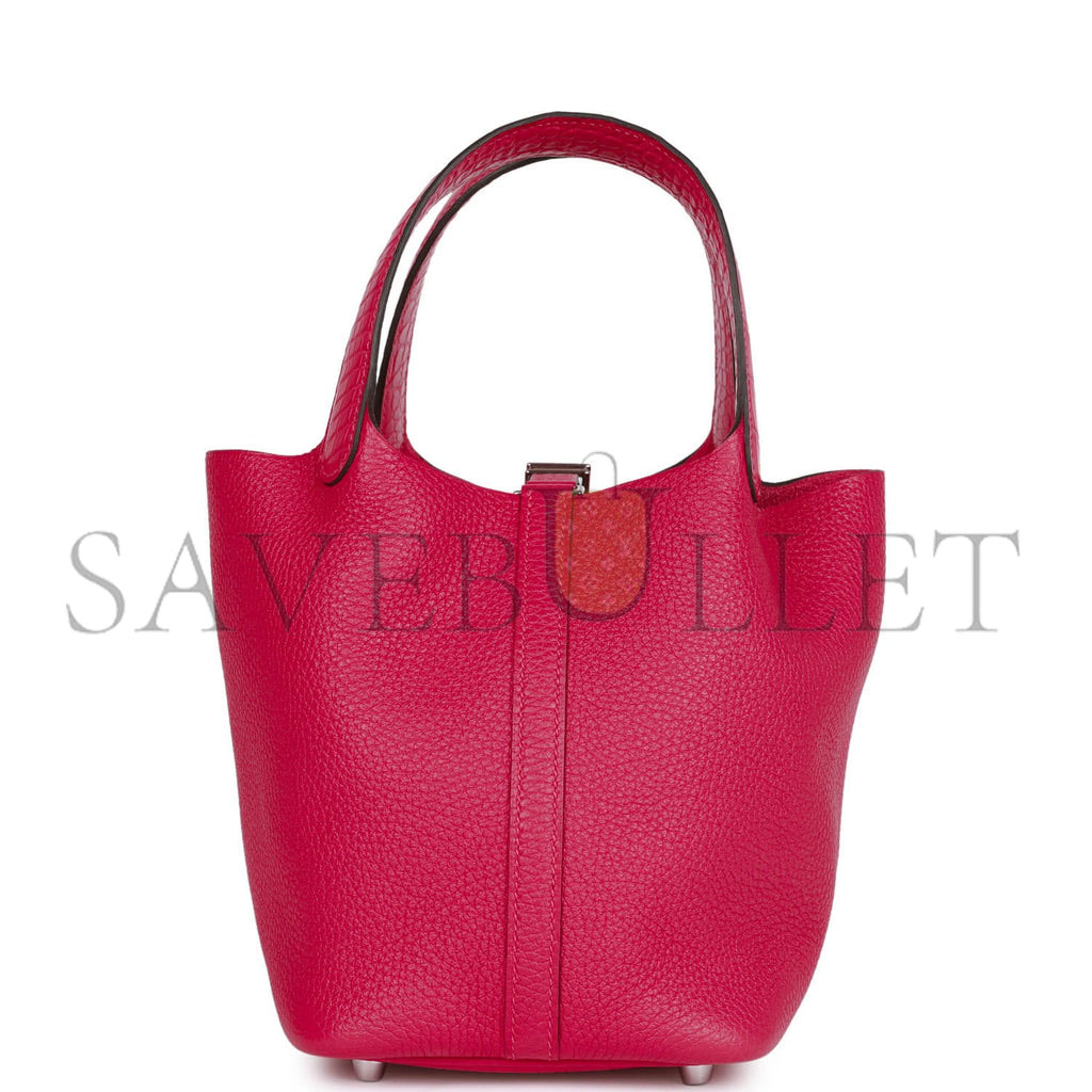HERMES PICOTIN LOCK 18 FRAMBOISE CLEMENCE AND MATTE ALLIGATOR TOUCH PALLADIUM HARDWARE (18*13*18cm) HERMES PICOTIN LOCK 18 FRAMBOISE CLEMENCE AND MATTE ALLIGATOR TOUCH PALLADIUM HARDWARE (18*13*18cm)