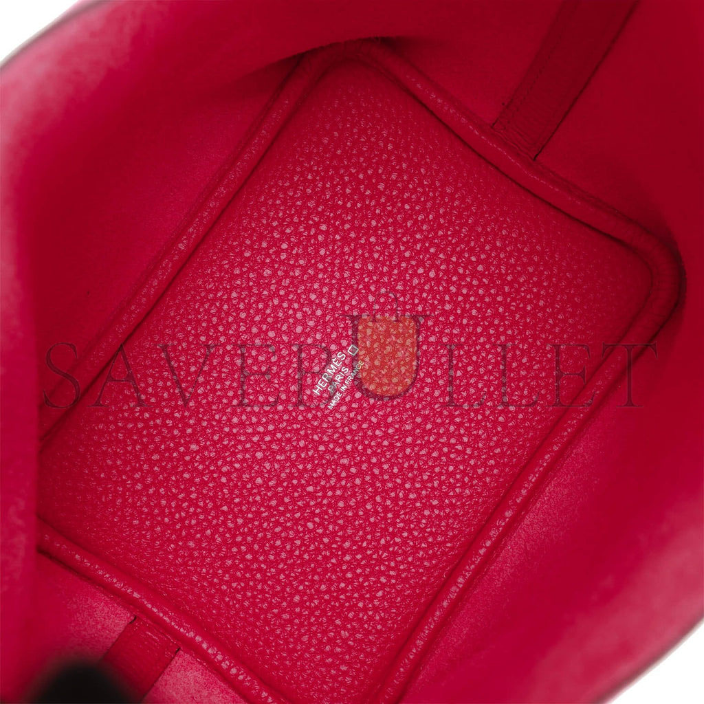 HERMES PICOTIN LOCK 18 FRAMBOISE CLEMENCE AND MATTE ALLIGATOR TOUCH PALLADIUM HARDWARE (18*13*18cm) HERMES PICOTIN LOCK 18 FRAMBOISE CLEMENCE AND MATTE ALLIGATOR TOUCH PALLADIUM HARDWARE (18*13*18cm)