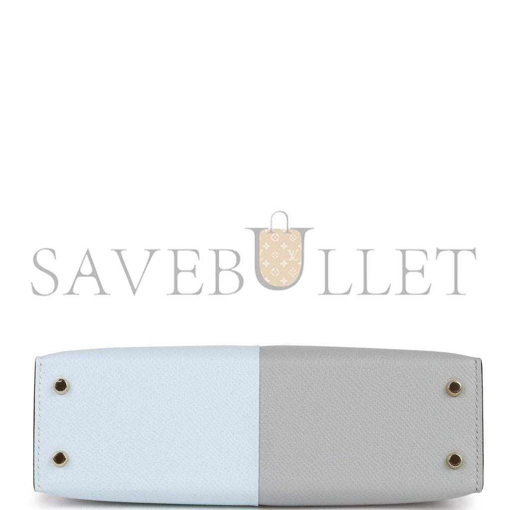 HERMES SPECIAL ORDER (HSS) KELLY MINI SELLIER 20 CASAQUE BLEU BRUME AND GRIS MEYER EPSOM PERMABRASS HARDWARE (19*12*5.5cm) HERMES SPECIAL ORDER (HSS) KELLY MINI SELLIER 20 CASAQUE BLEU BRUME AND GRIS MEYER EPSOM PERMABRASS HARDWARE (19*12*5.5cm)