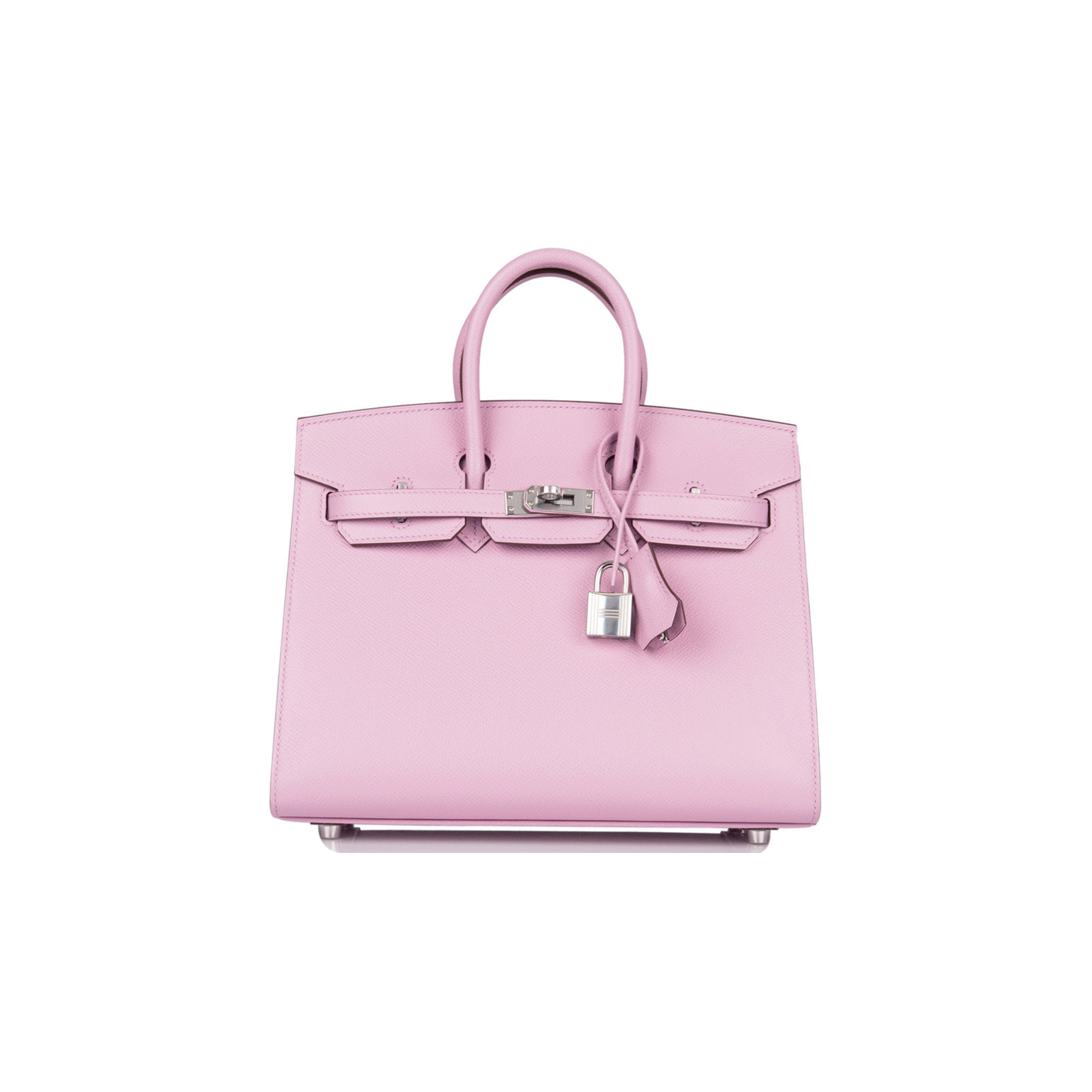 HERMES BIRKIN SELLIER 25 MAUVE SYLVESTRE EPSOM PALLADIUM HARDWARE HANDMADE (25cm) HERMES BIRKIN SELLIER 25 MAUVE SYLVESTRE EPSOM PALLADIUM HARDWARE HANDMADE (25cm)