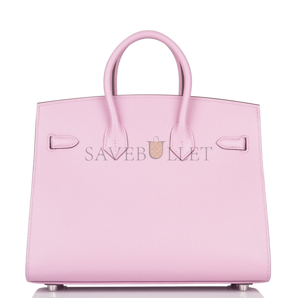 HERMES BIRKIN SELLIER 25 MAUVE SYLVESTRE EPSOM PALLADIUM HARDWARE HANDMADE (25cm) HERMES BIRKIN SELLIER 25 MAUVE SYLVESTRE EPSOM PALLADIUM HARDWARE HANDMADE (25cm)
